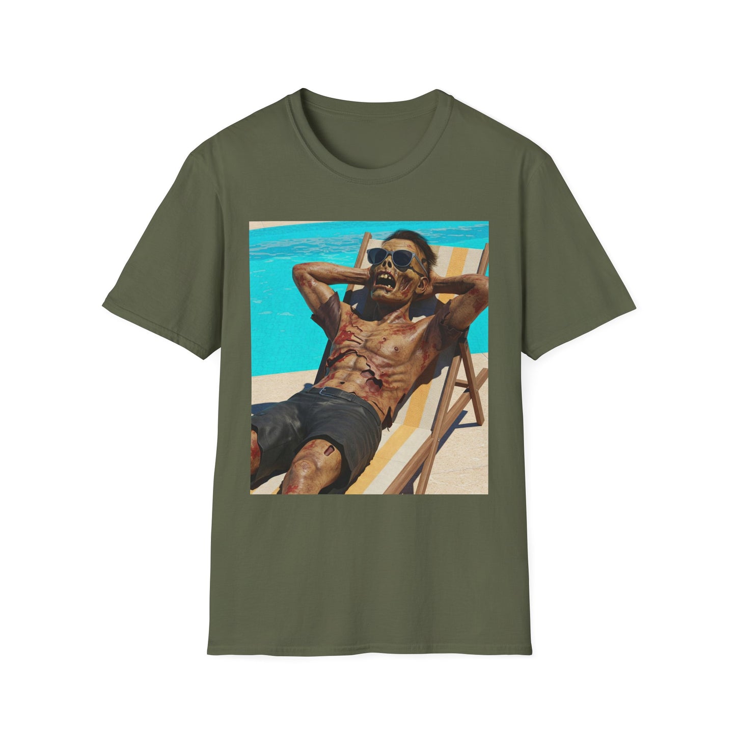 Zombie Relaxation Unisex Softstyle T-Shirt - Perfect for Halloween and Casual Outings