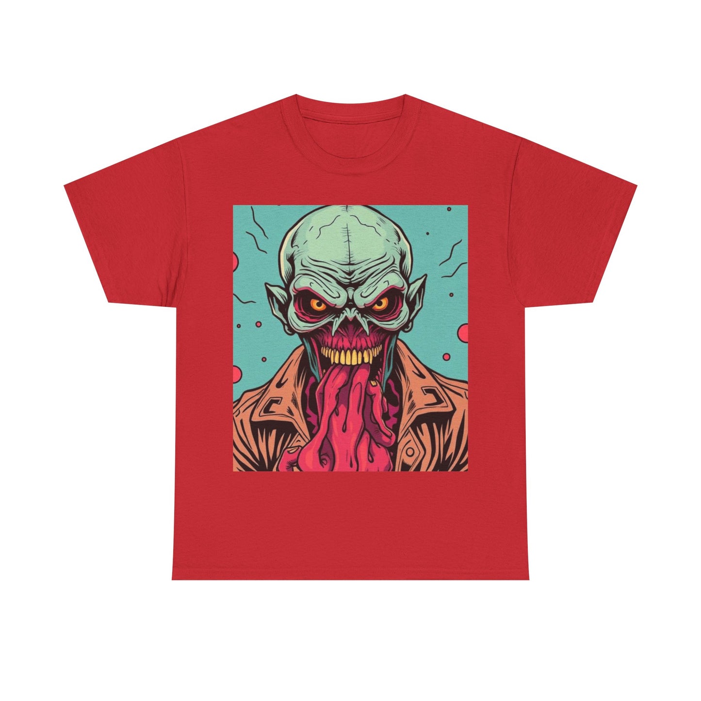UK - Unisex Heavy Cotton Tee - Retro Zombie Graphic Tee