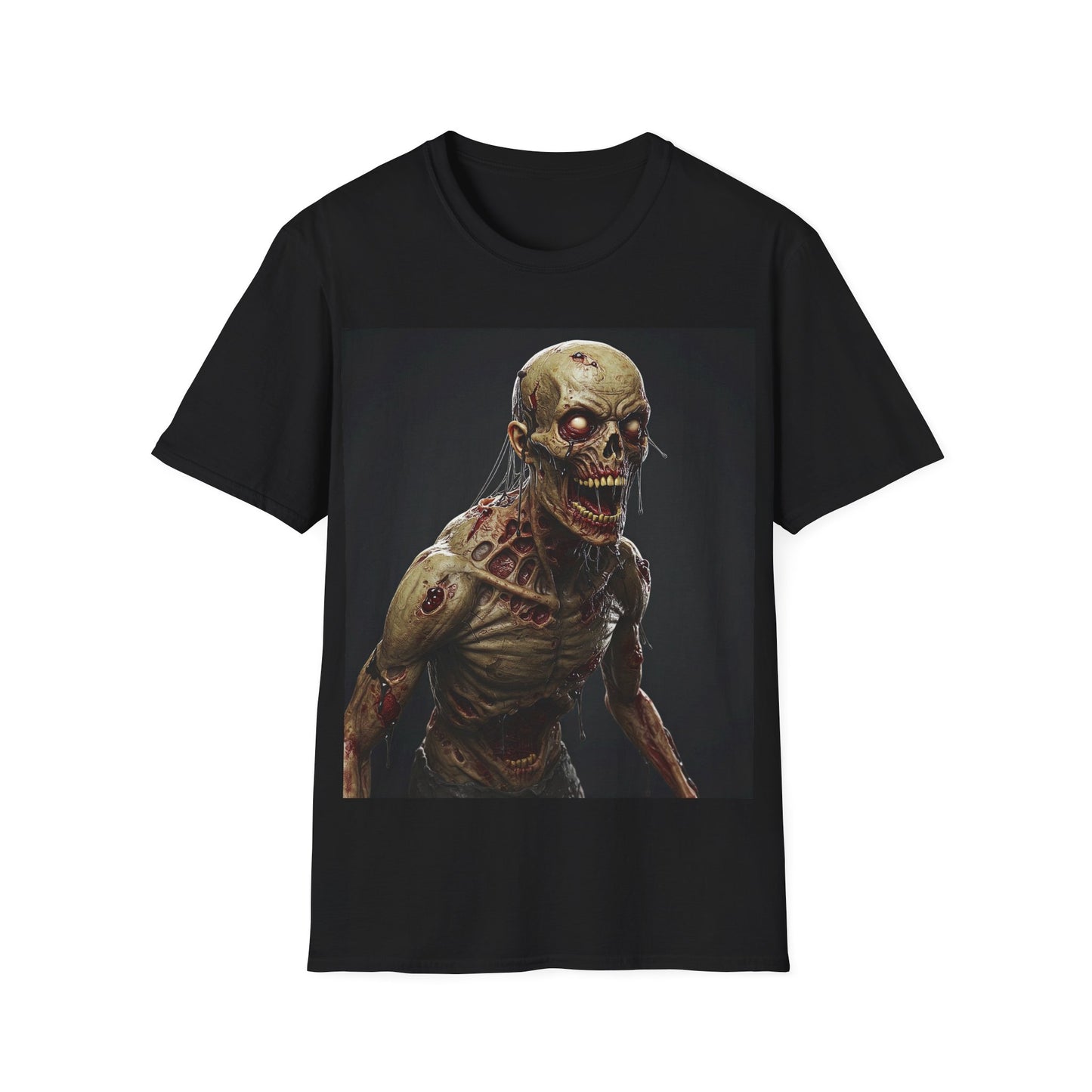 UK - Spooky Skeleton Unisex Softstyle T-Shirt - Perfect for Halloween & Horror Fans