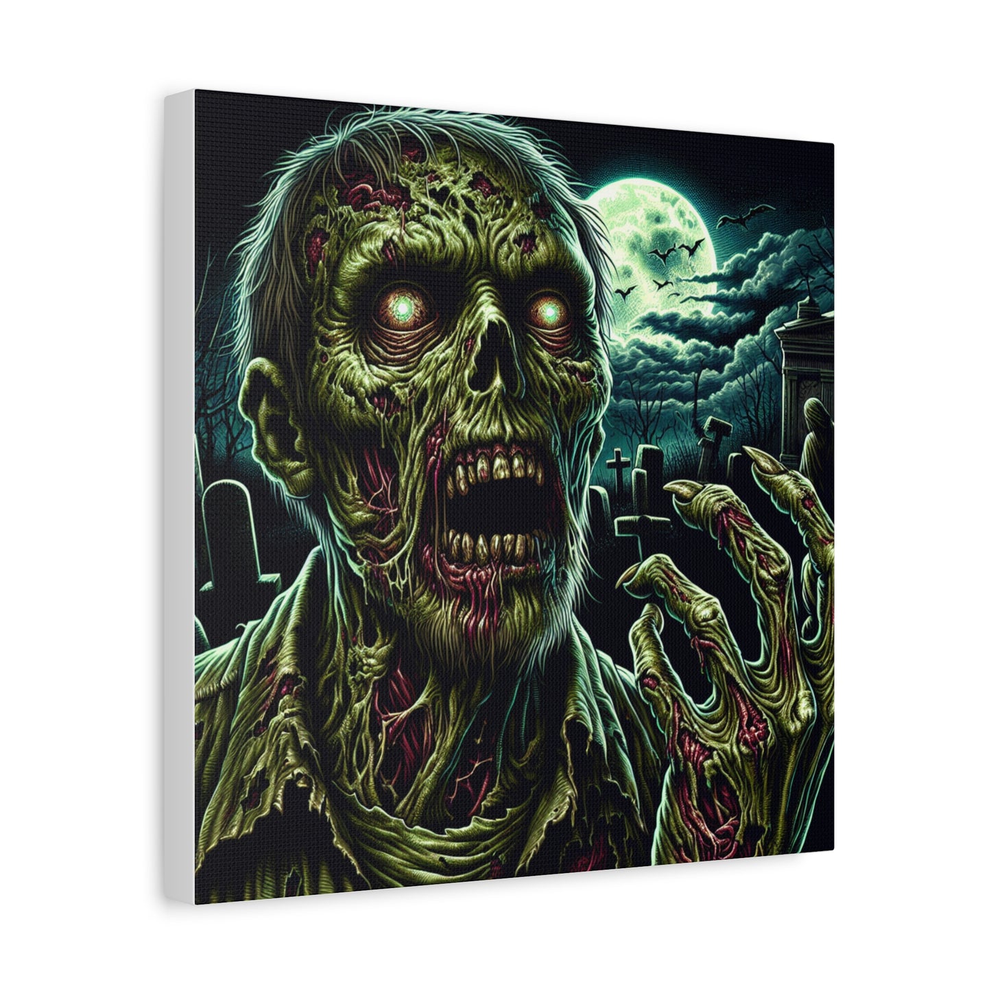 Zombie-Themed Stretched Canvas Art