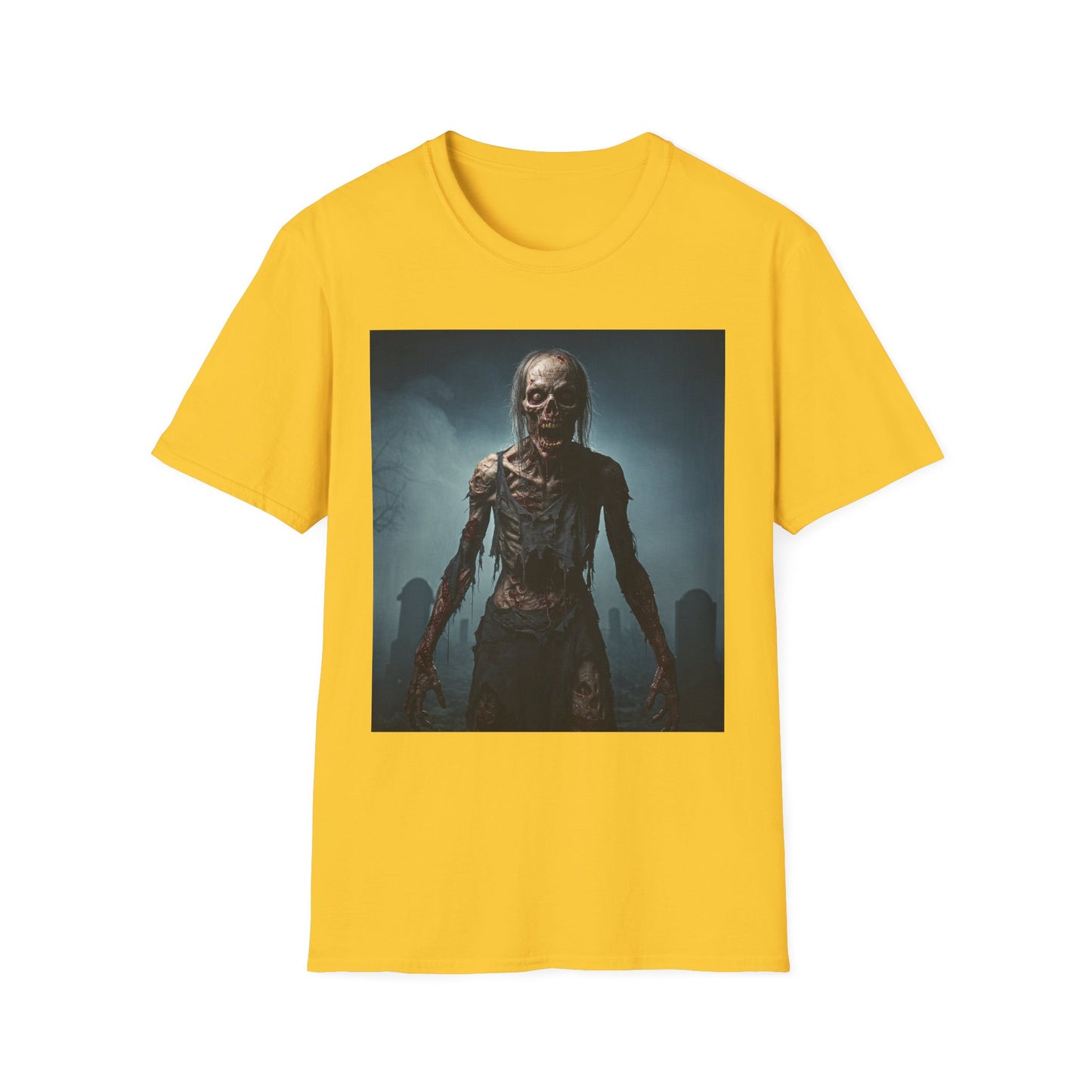 Apocalyptic Portrait Tee, bold, decaying zombie graphic