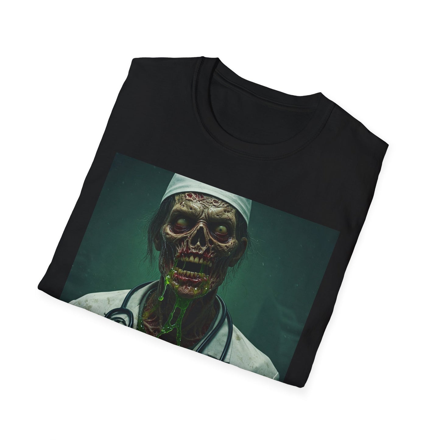 Zombie Doctor Unisex Softstyle T-Shirt - Perfect for Halloween and Horror Fans