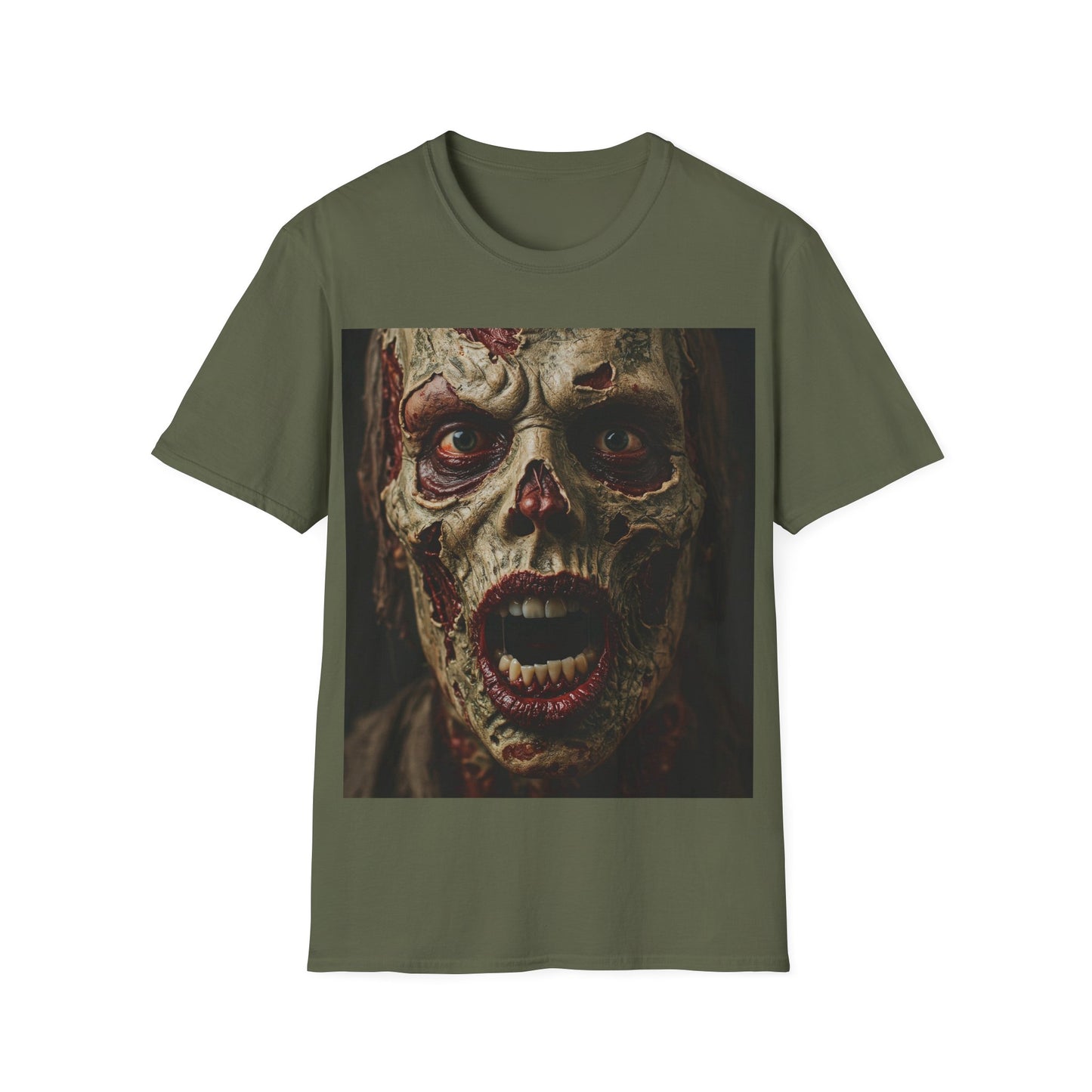 UK - Spooky Zombie Unisex Softstyle T-Shirt - Perfect for Halloween & Horror Fans