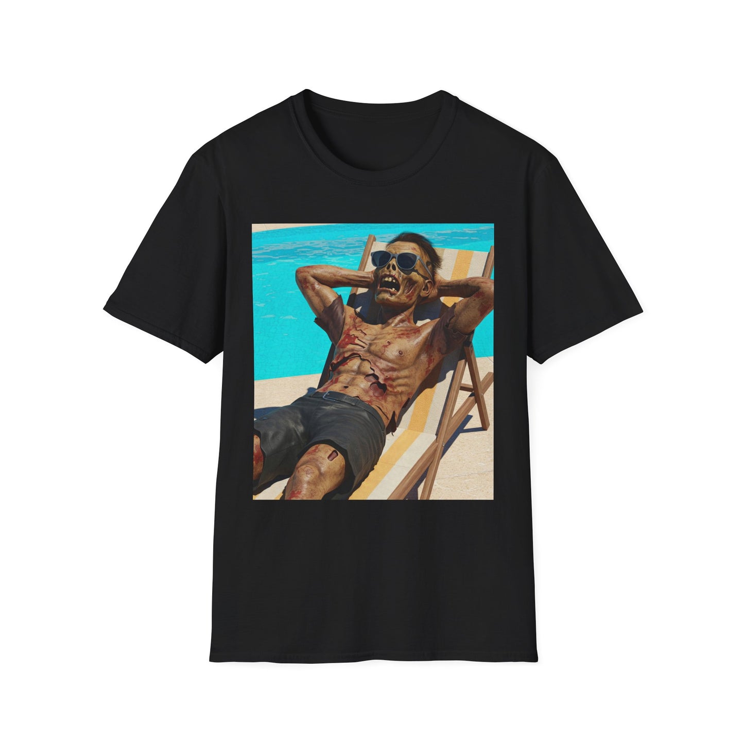 Zombie Relaxation Unisex Softstyle T-Shirt - Perfect for Halloween and Casual Outings