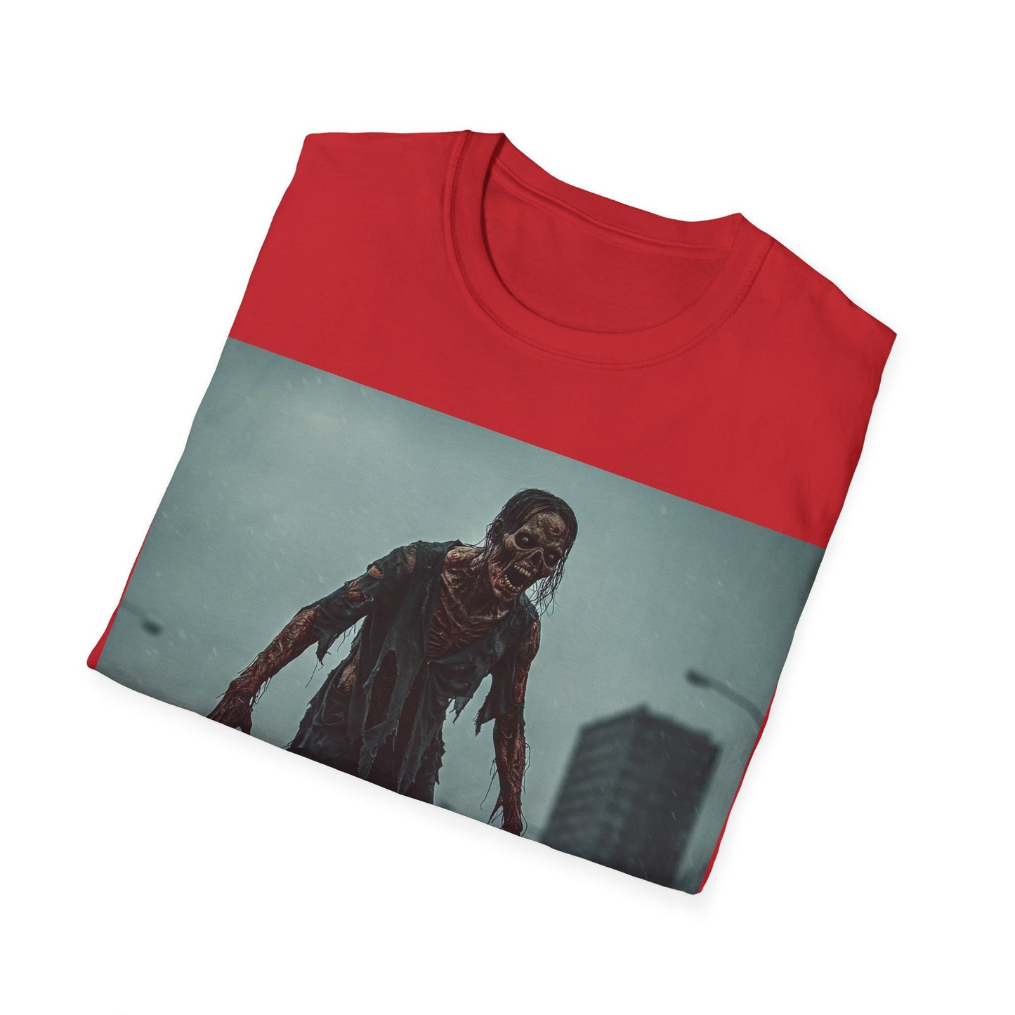 UK - Zombie Apocalypse Unisex Softstyle T-Shirt - Eerie Horror Graphic Tee