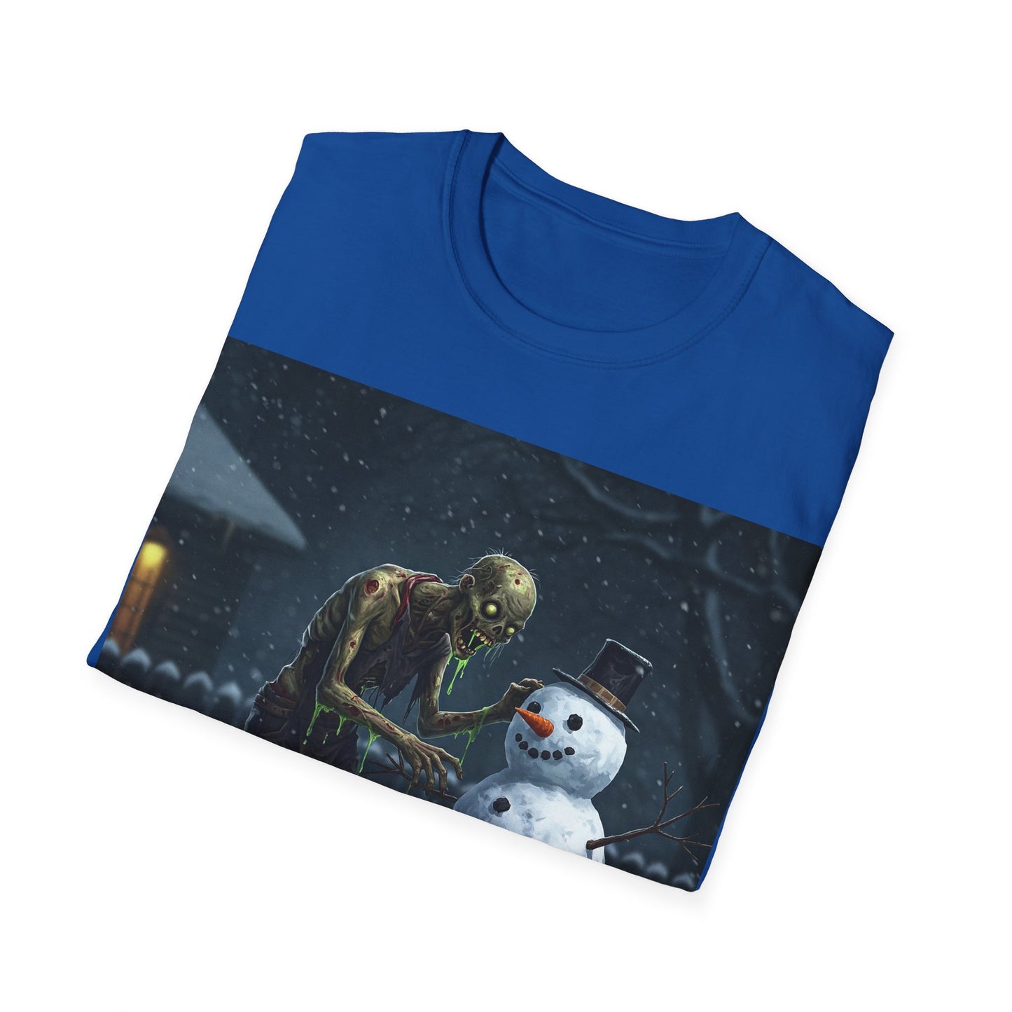 UK - Merry Horror Unisex Softstyle T-Shirt - Creepy Snowman Design