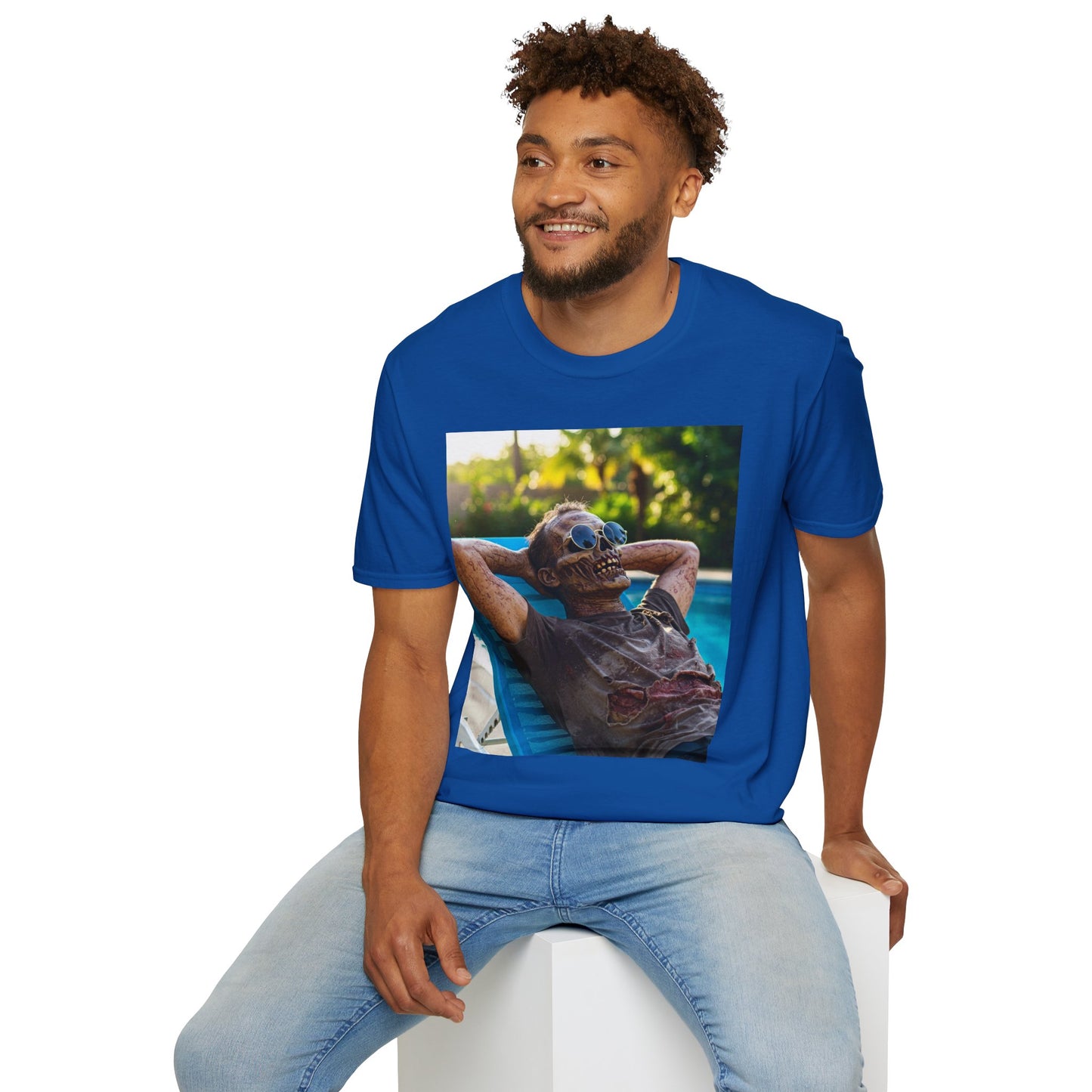 Chillin' Zombie Unisex Softstyle T-Shirt | Halloween Apparel