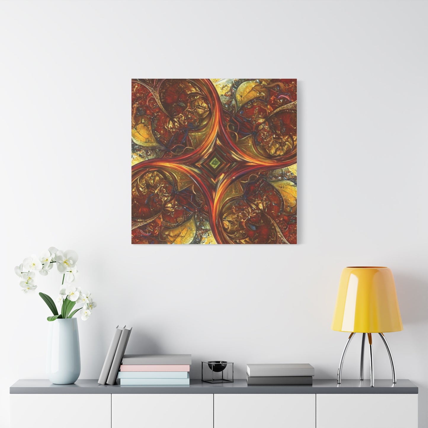 Abstract Art Matte Canvas Wall Decor - Vibrant Fractal Design, Colorful Home Accent