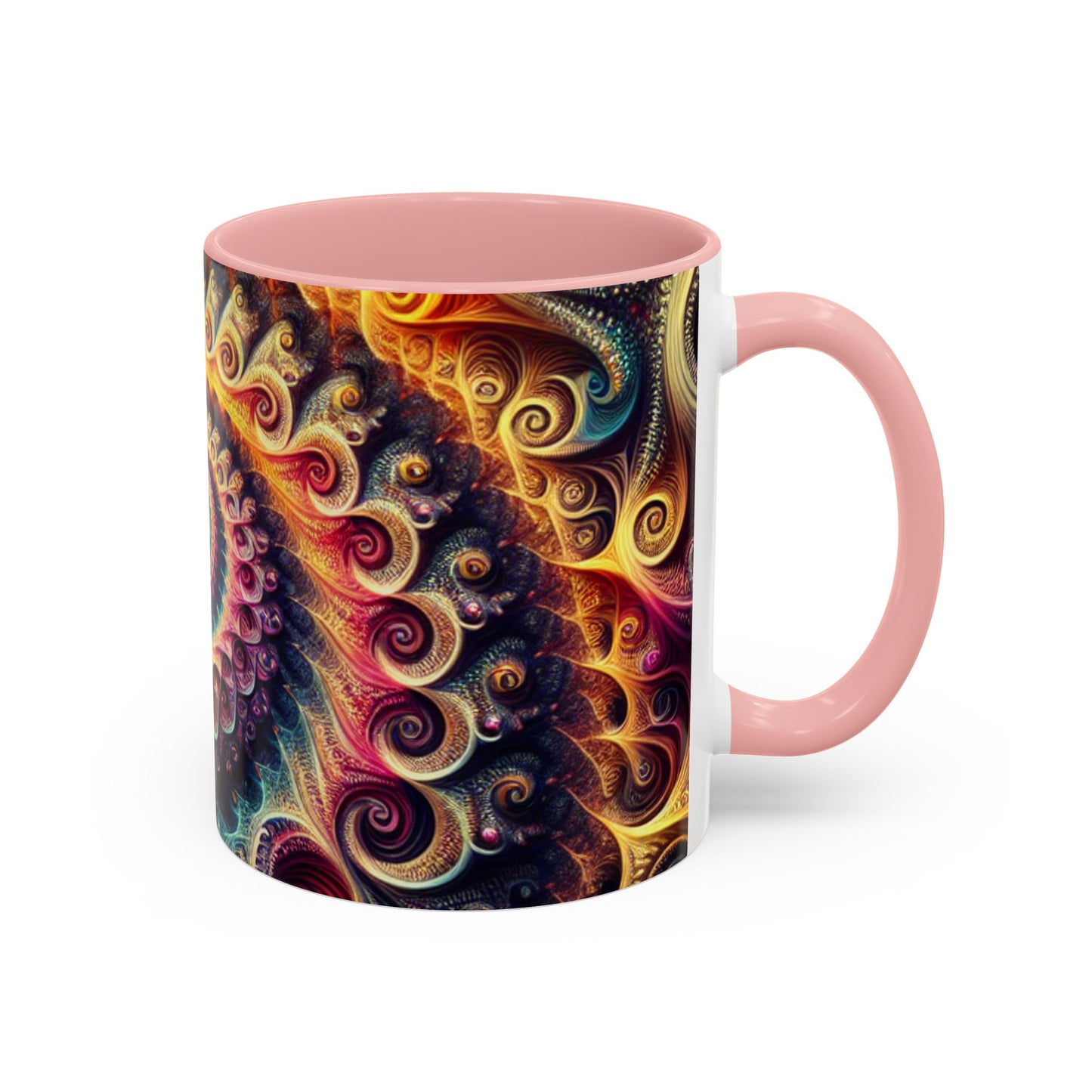 Colorful Swirl Accent Coffee Mug - Unique Spiral Design for Art Lovers