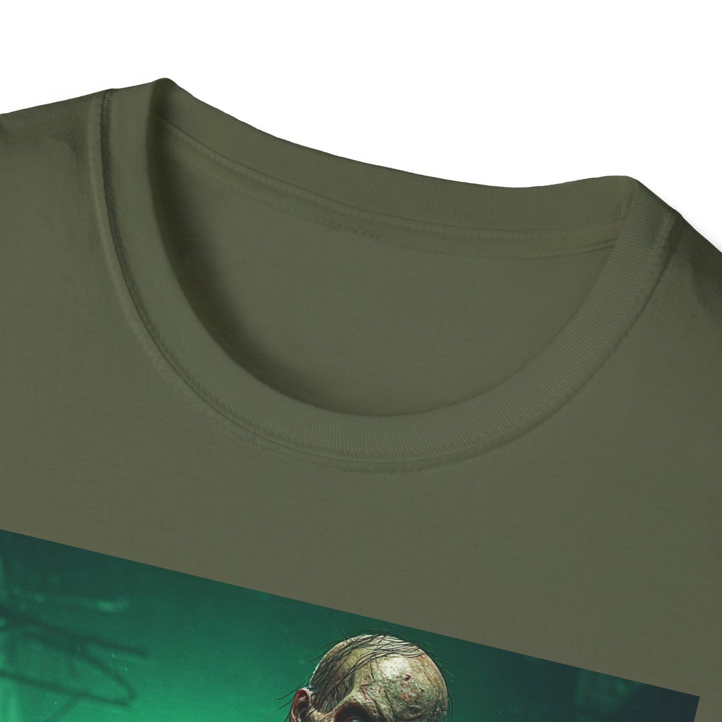 Apocalyptic Portrait Tee, bold, decaying zombie graphic