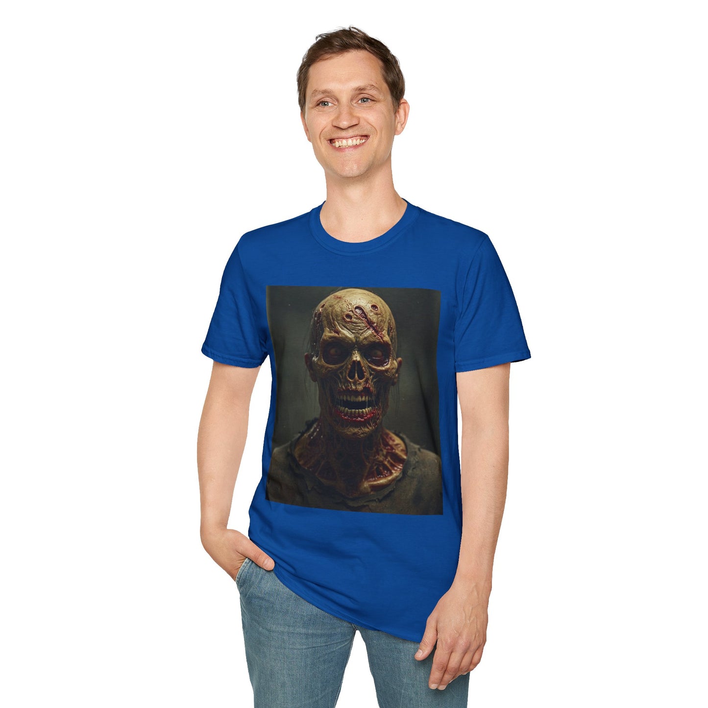 Unisex Softstyle T-Shirt - Creepy Skull Design - Perfect for Halloween or Casual Wear