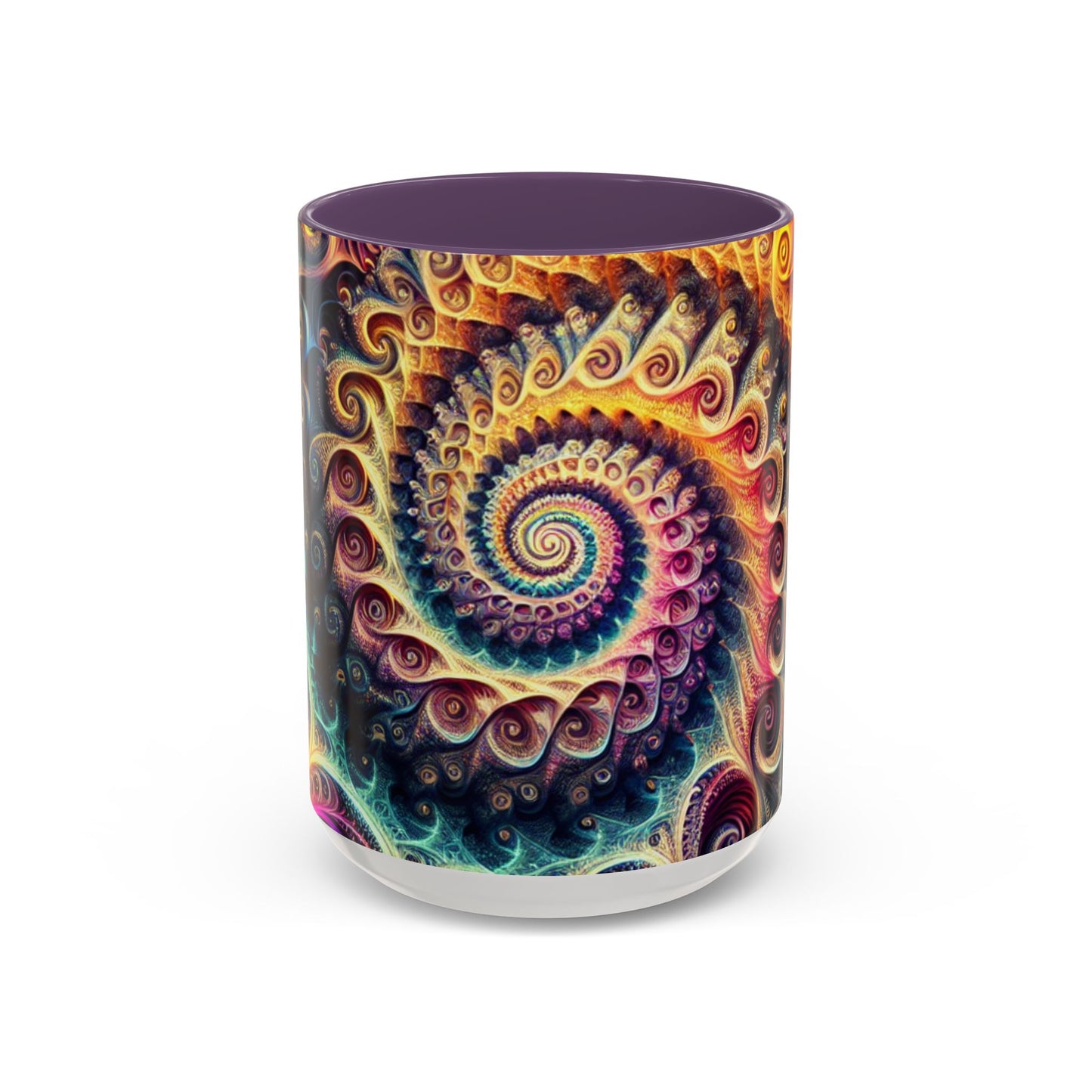 Colorful Swirl Accent Coffee Mug - Unique Spiral Design for Art Lovers