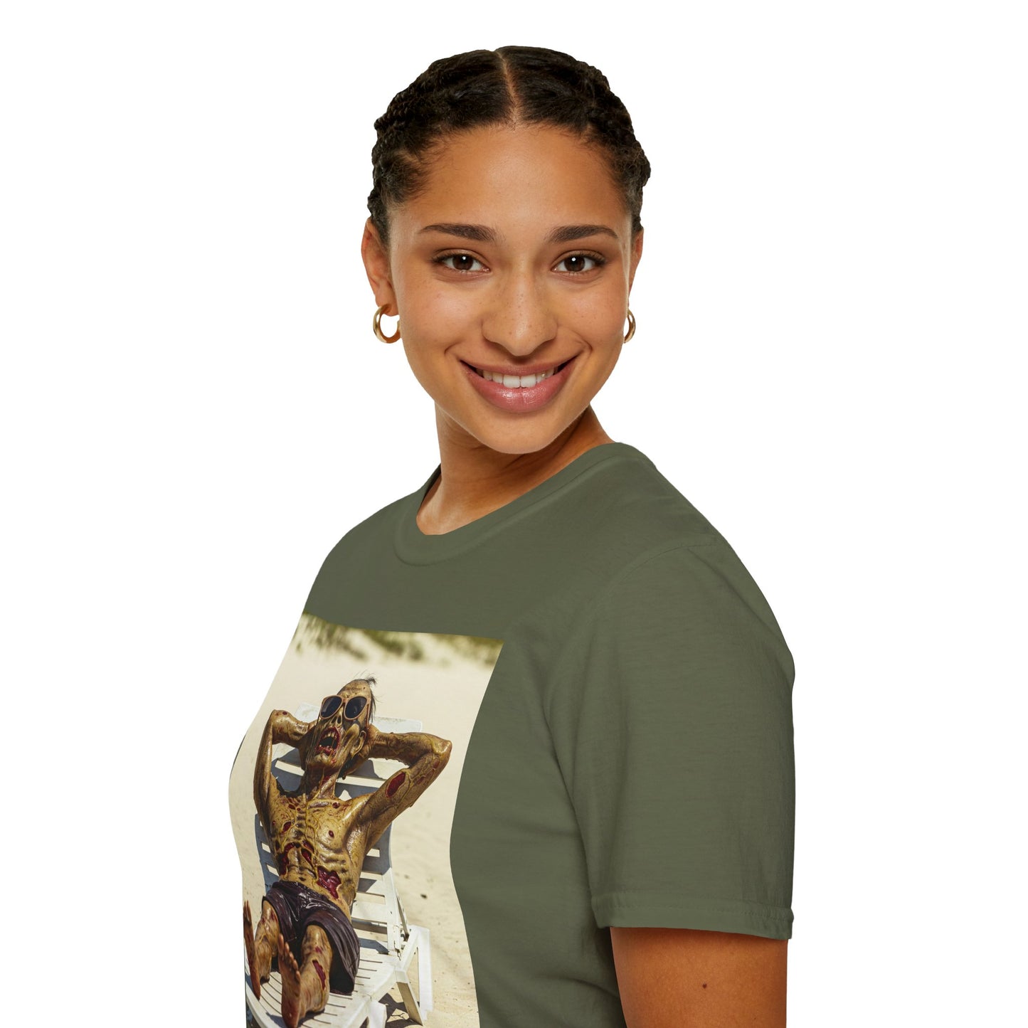 Chillin' Skeleton Unisex Softstyle T-Shirt - Perfect for Halloween & Casual Wear