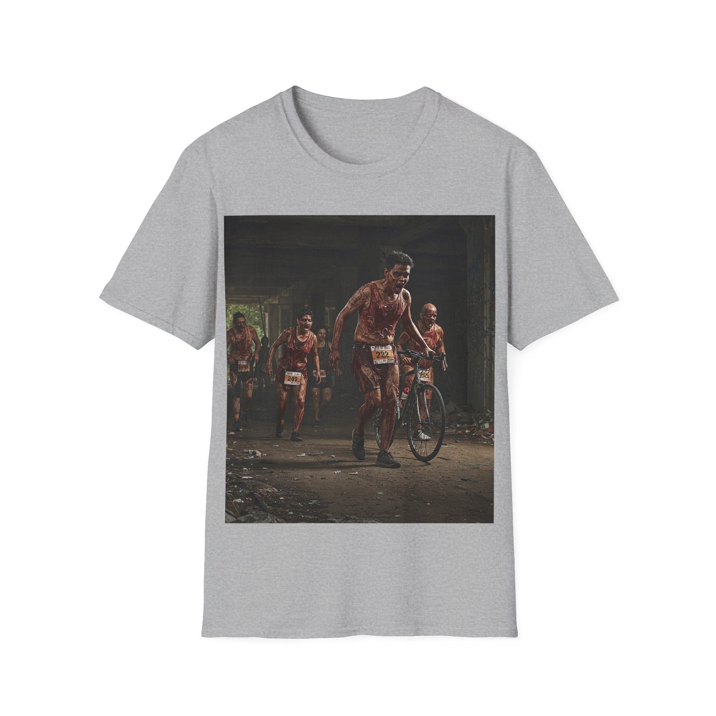 UK - Zombie Run Unisex Softstyle T-Shirt - Perfect for Halloween and Fun Runs