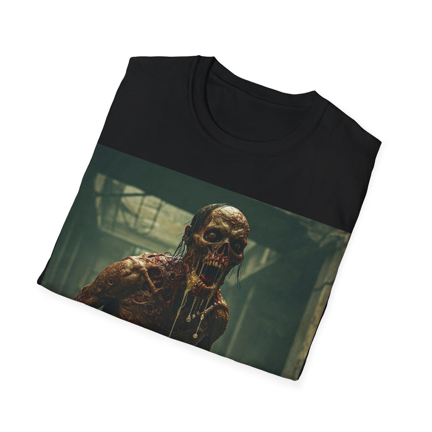 UK - Horror Graphic Unisex T-Shirt - Spooky Zombie Design - Perfect for Halloween and Horror Fans