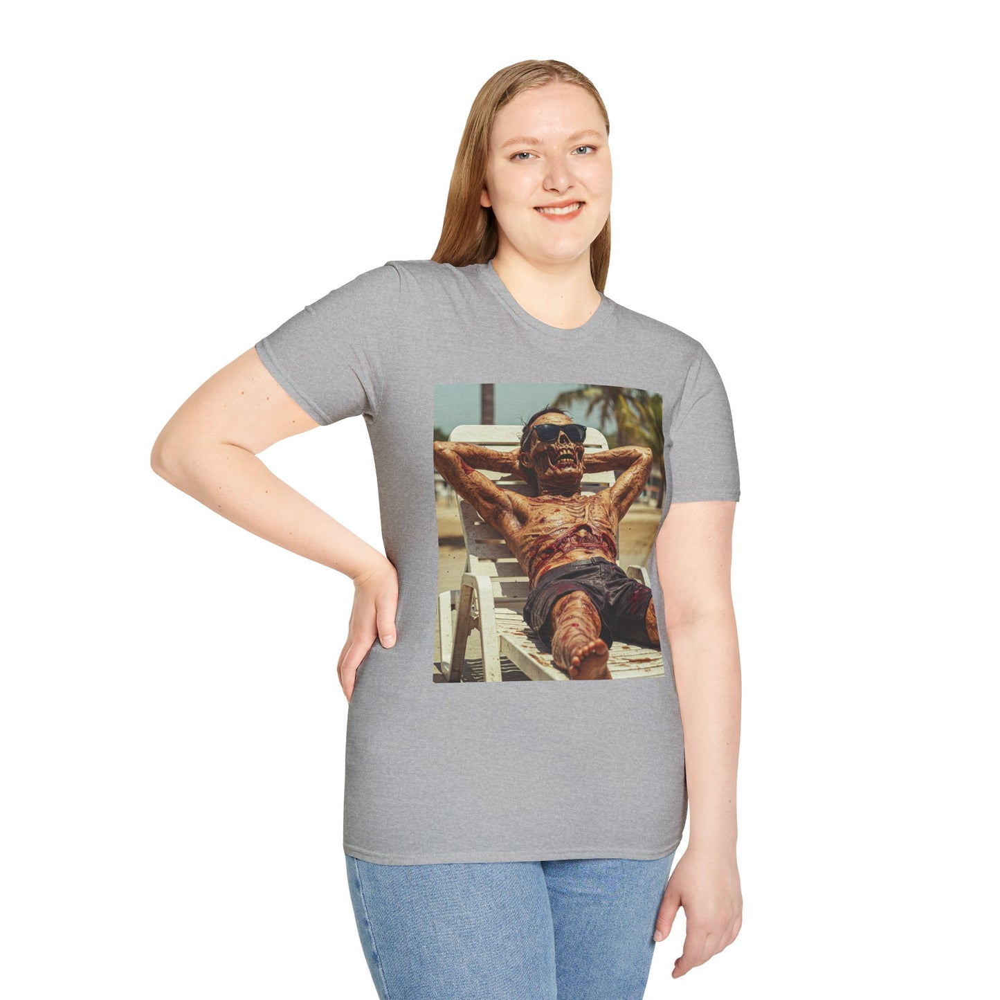 Chill Vibes Skeleton Graphic T-Shirt - Unisex Softstyle