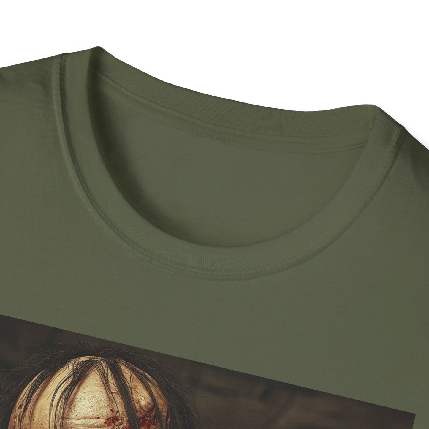 Creepy Skeleton Unisex Softstyle T-Shirt - Perfect for Halloween and Horror Fans