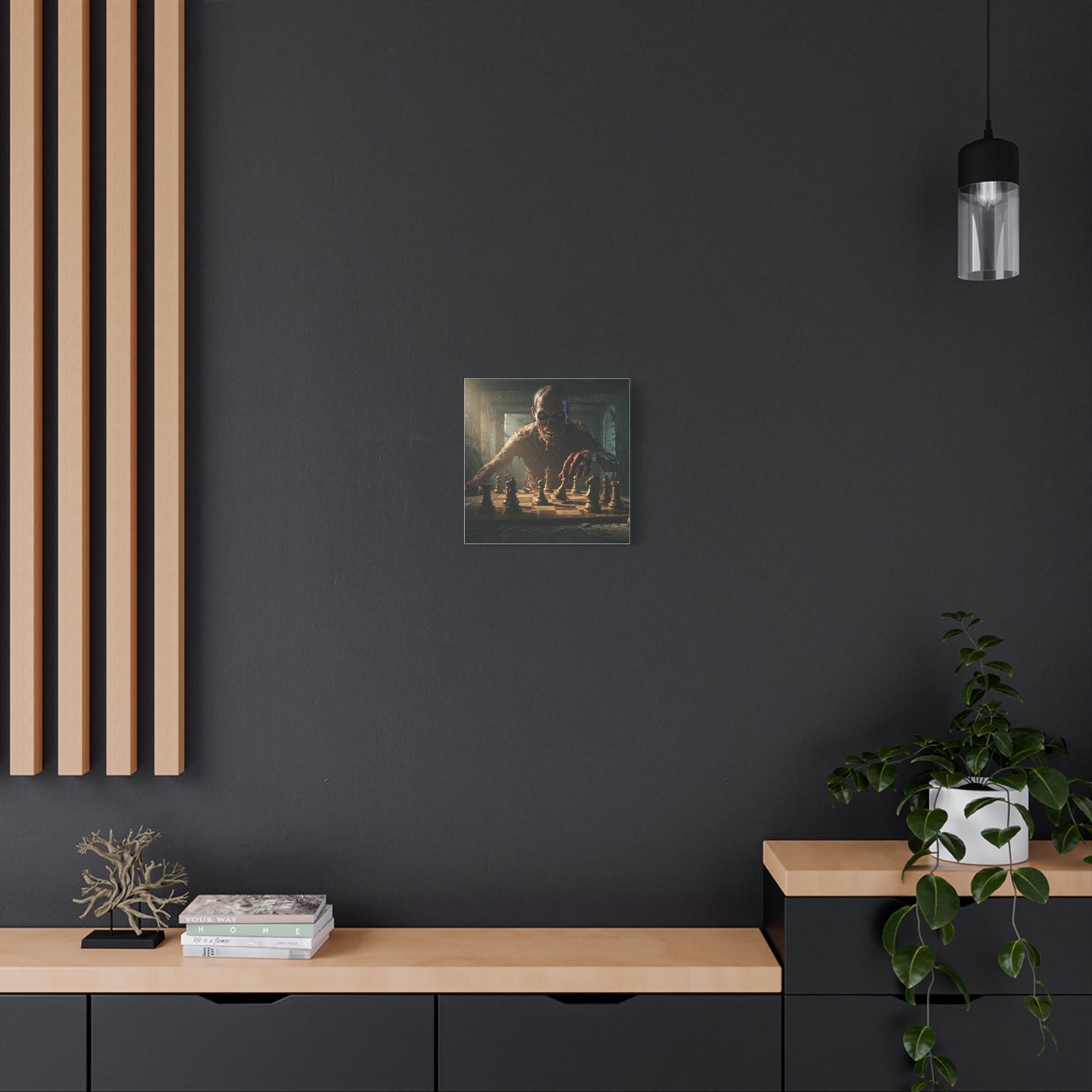 Zombie Chess Matte Canvas Wall Art for Horror Lovers