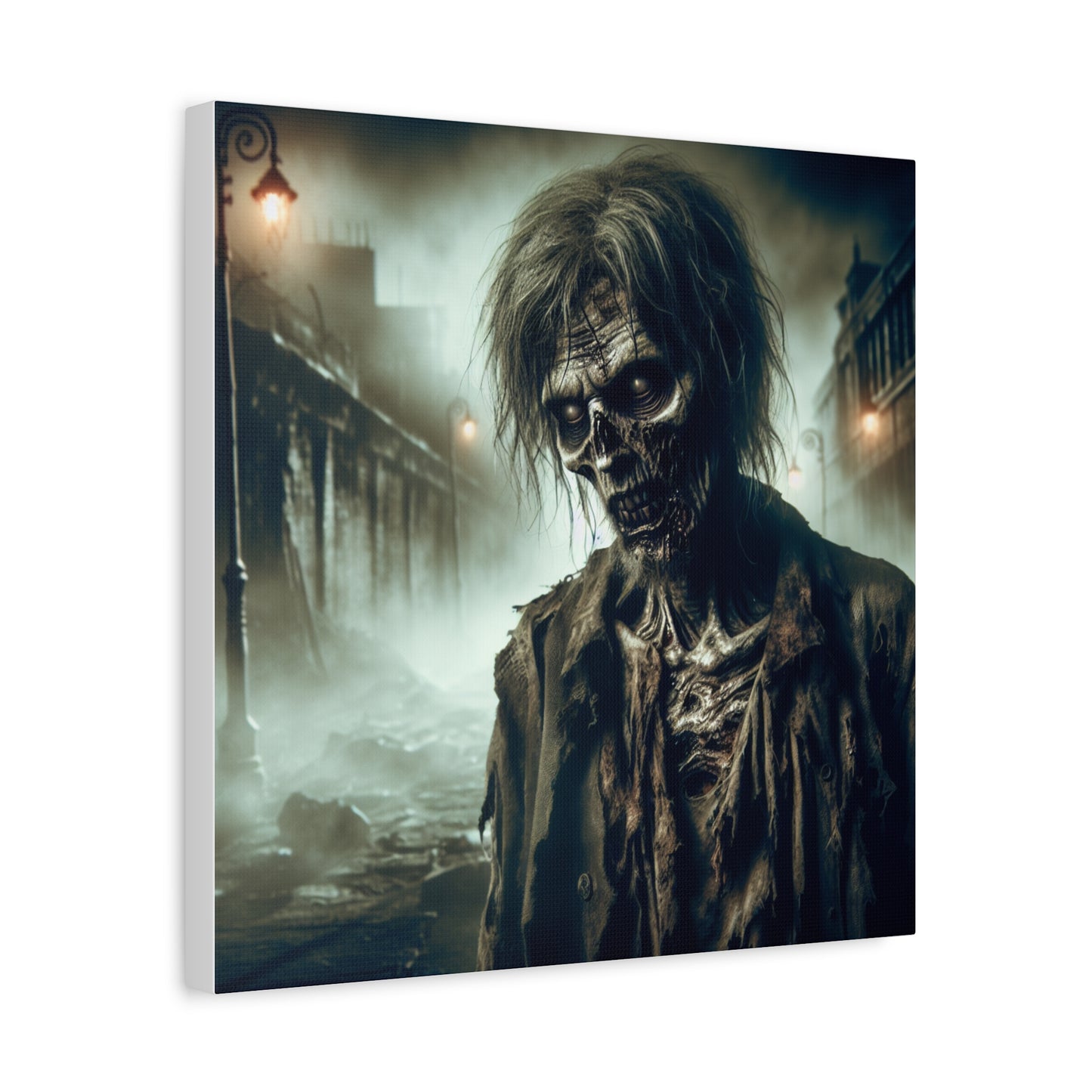 Zombie Portrait Matte Canvas Wall Art