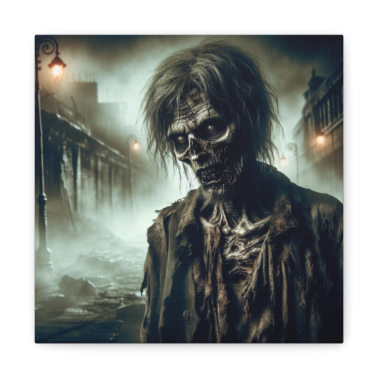 Zombie Portrait Matte Canvas Wall Art