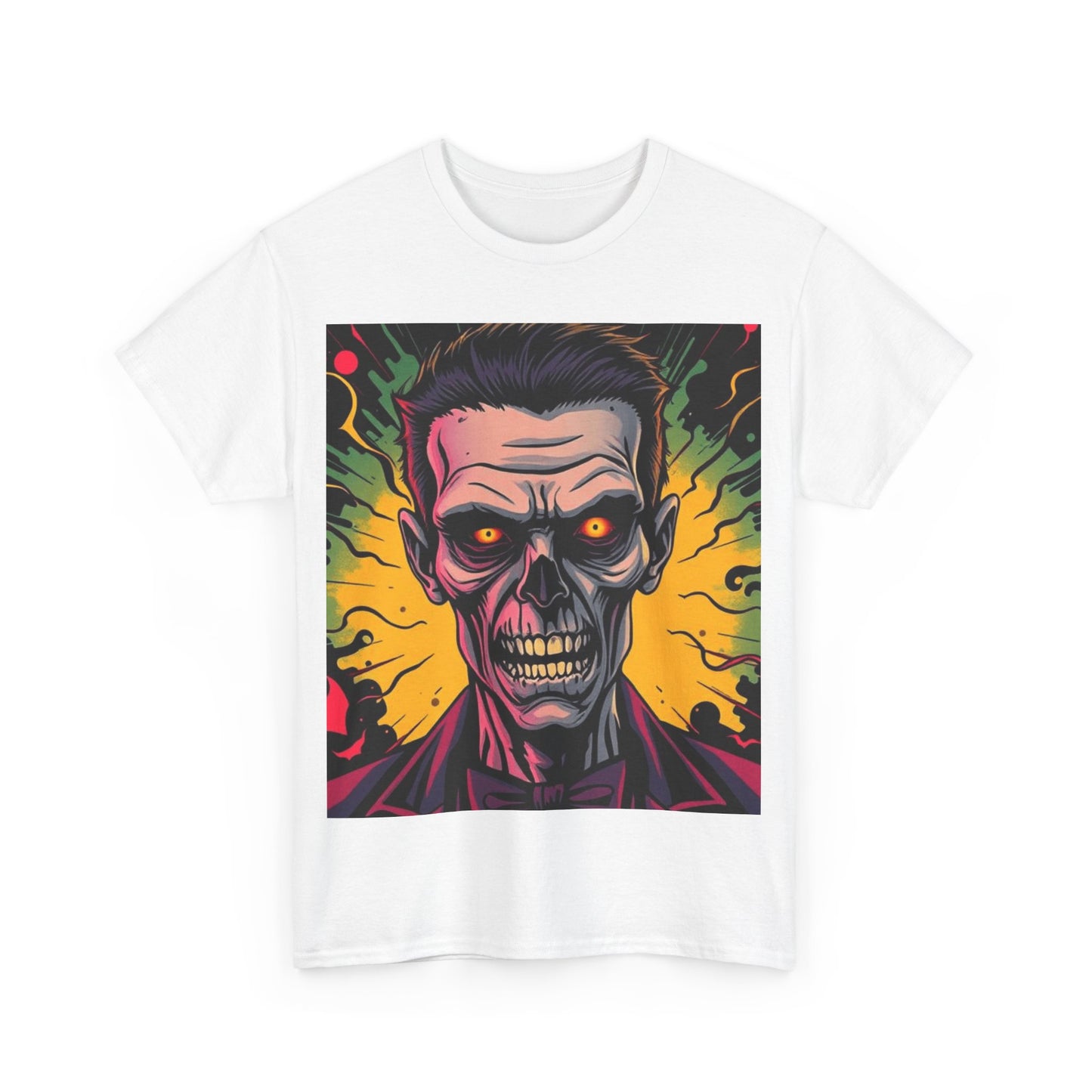 UK - Vibrant Halloween Skull Tee - Unisex Heavy Cotton Shirt
