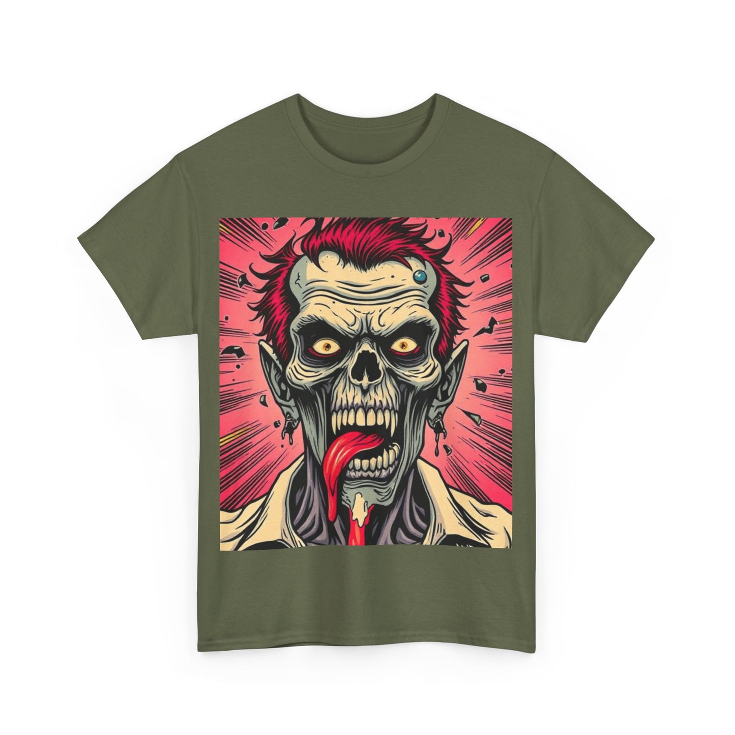 UK - Unisex Heavy Cotton Tee - Zombie Design for Horror Fans