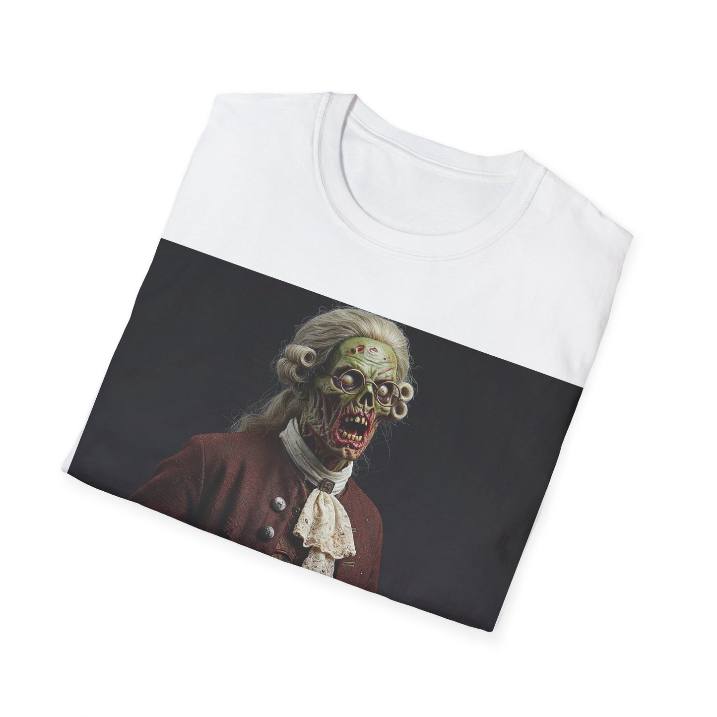 UK - Creepy Zombie Portrait Unisex Softstyle T-Shirt - Perfect for Halloween