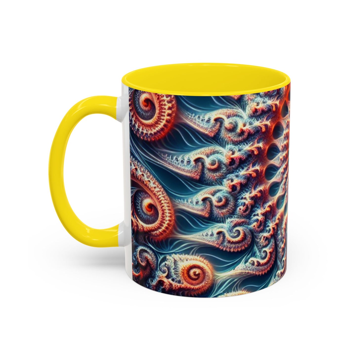 UK - Fractal Art Accent Coffee Mug - Vibrant Design for Home or Office