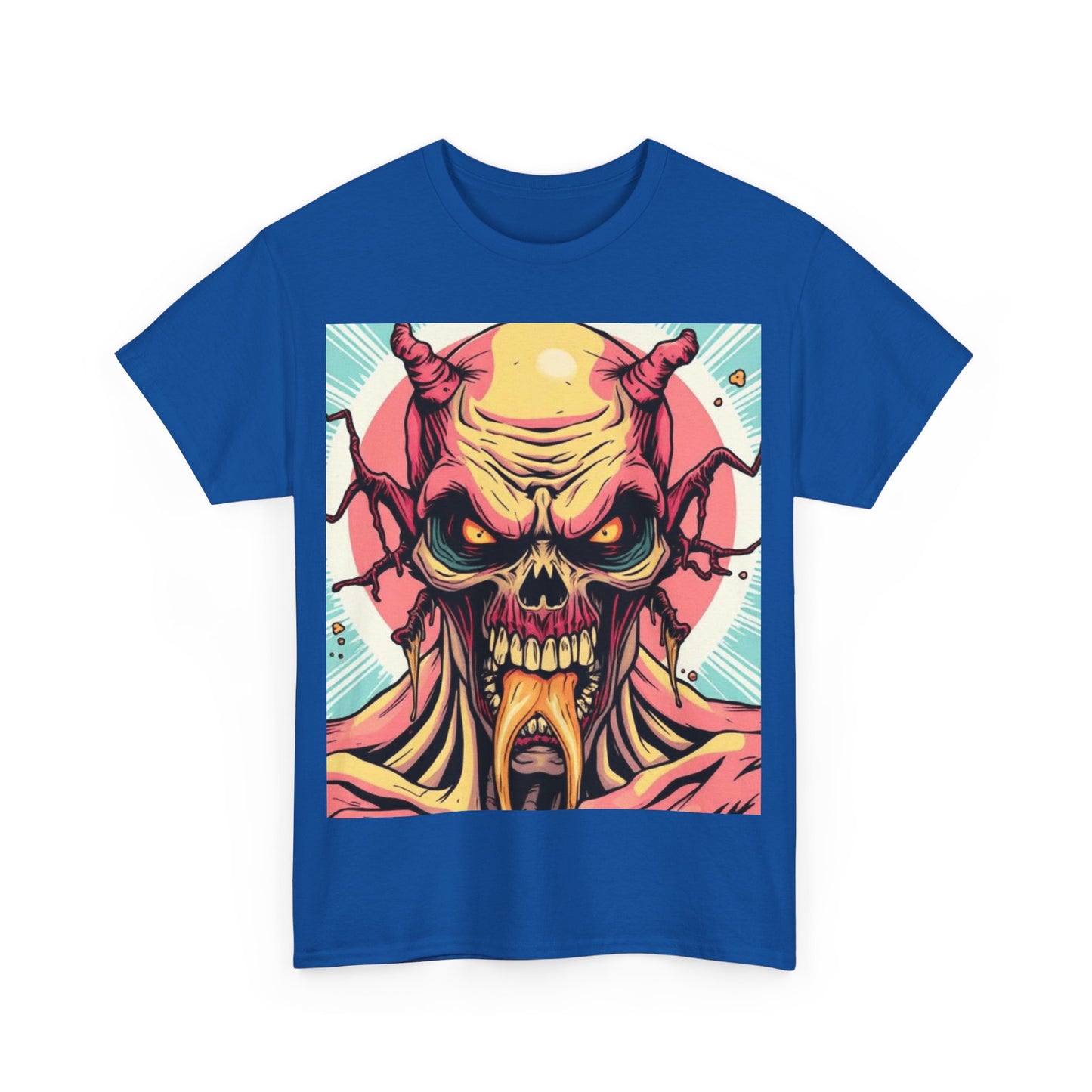 UK - Unisex Heavy Cotton Tee - Demon Skull Graphic Tee for Alternative Fashion Lovers