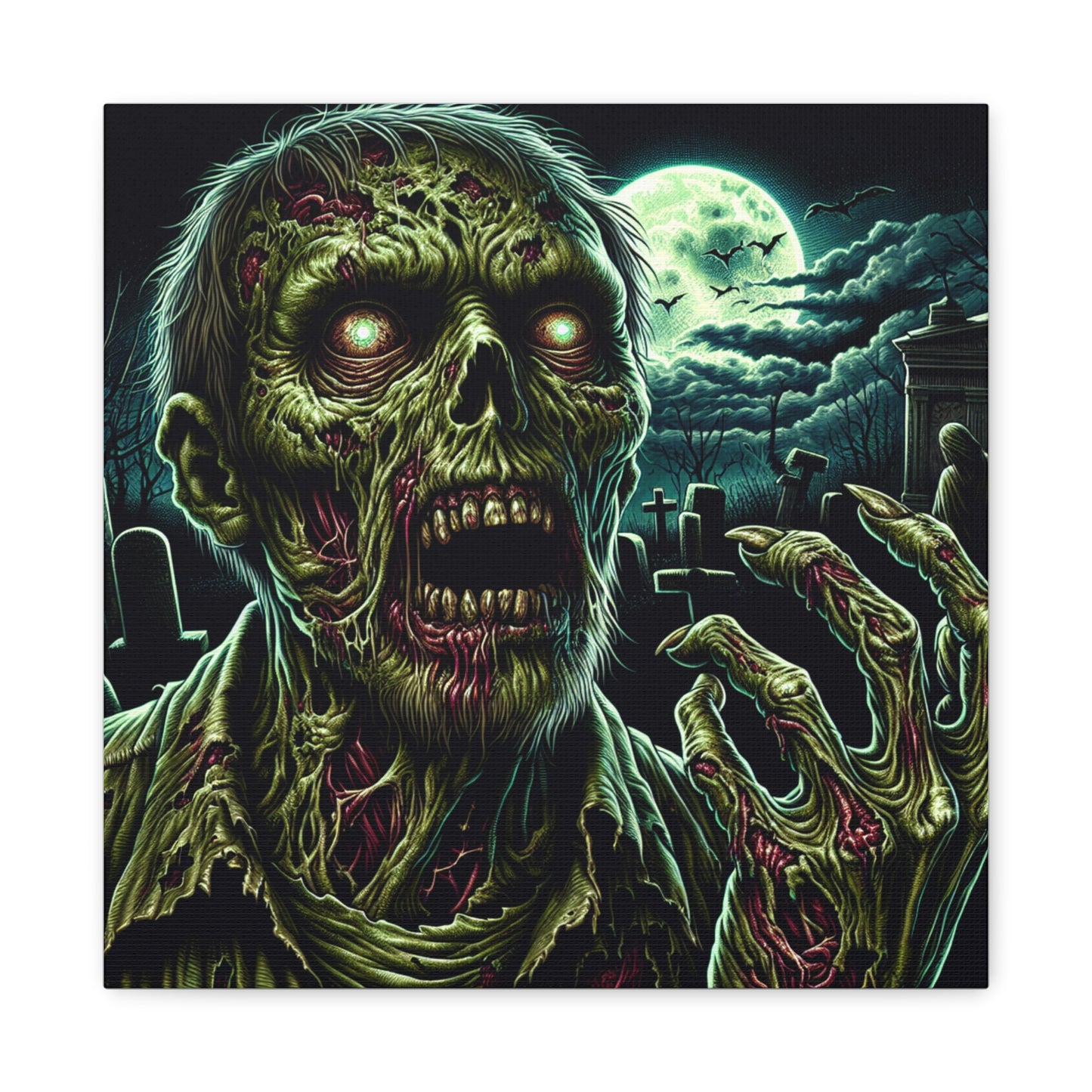 Zombie-Themed Stretched Canvas Art