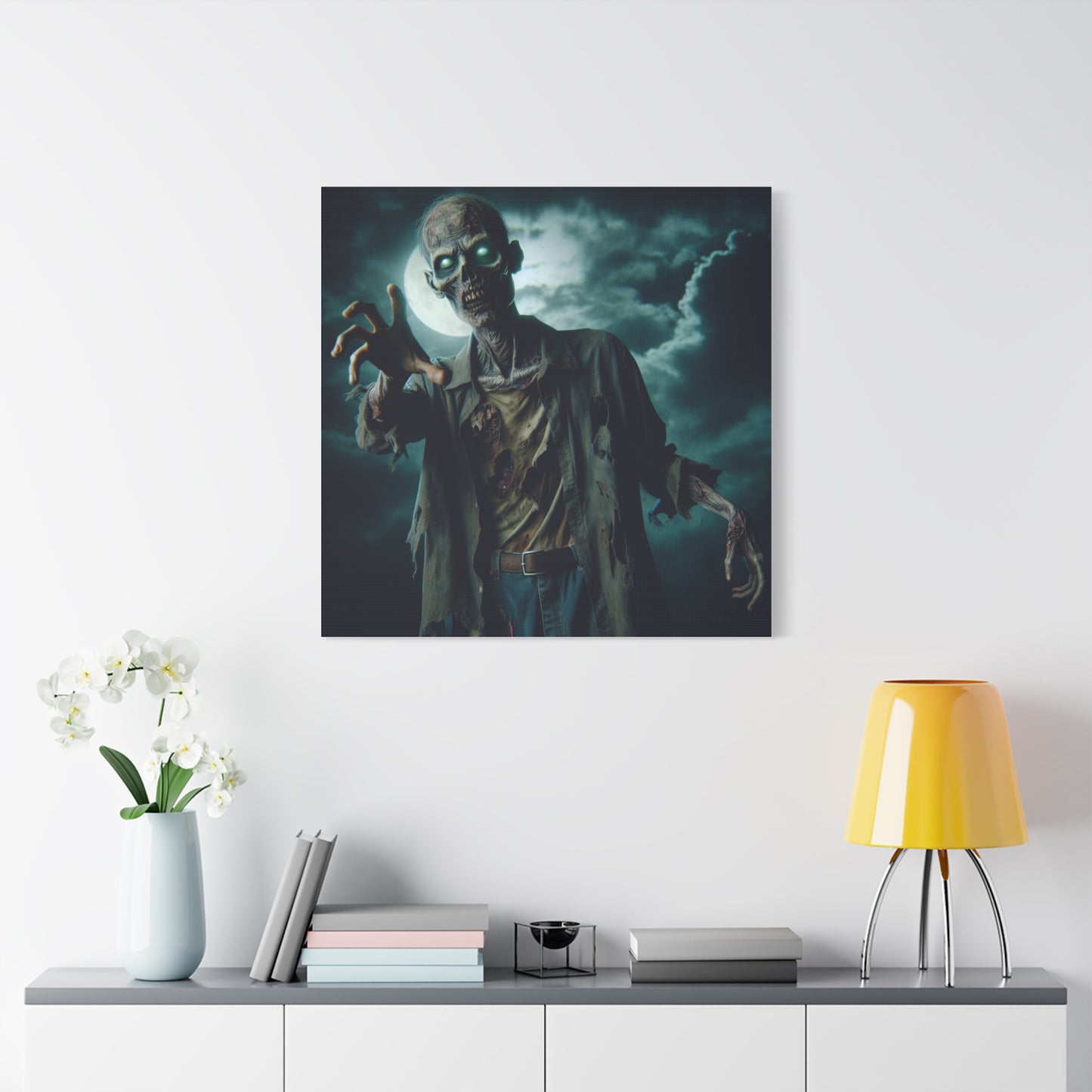 Zombie Art Matte Canvas Wall Decor - Spooky Halloween Home Decoration