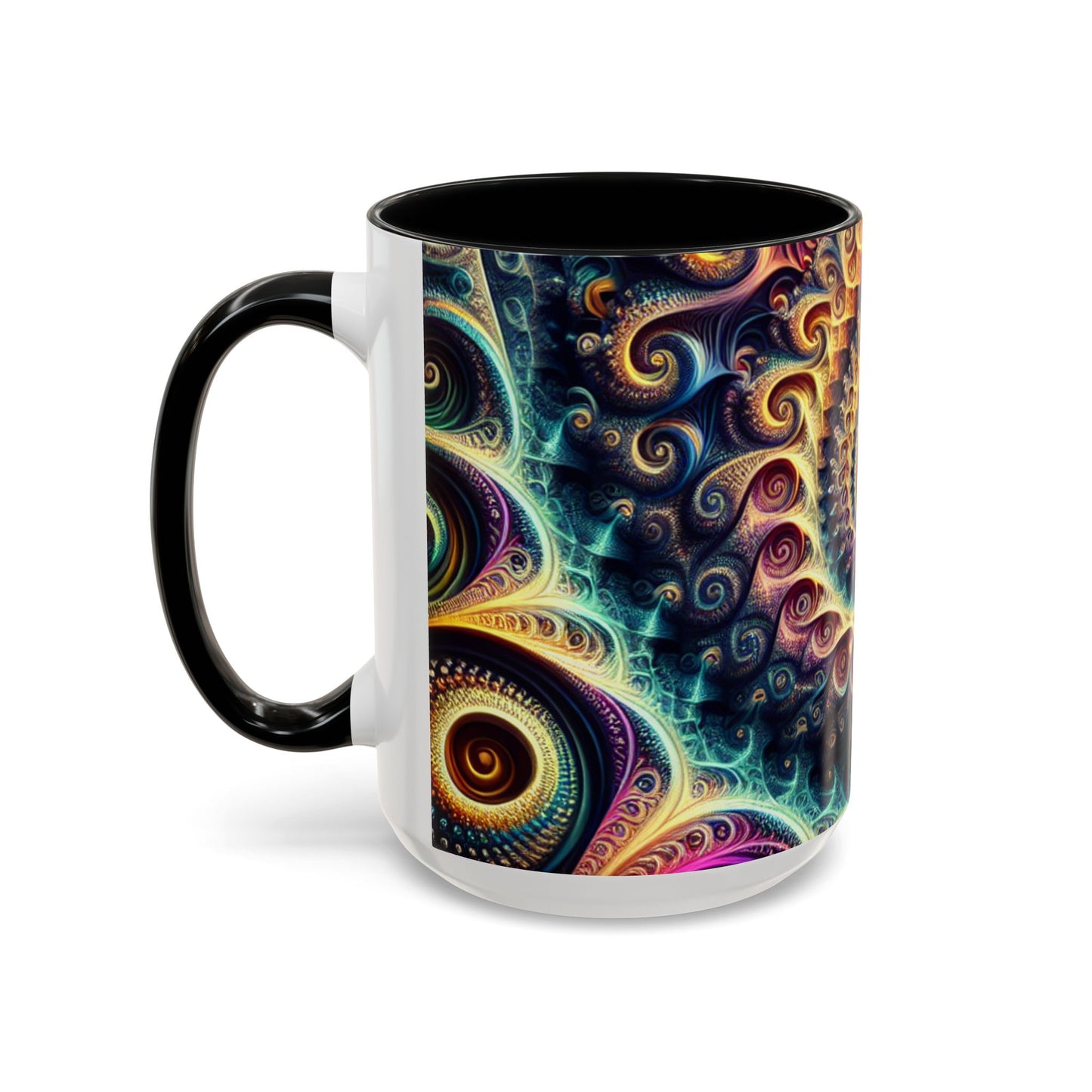 Colorful Swirl Accent Coffee Mug - Unique Spiral Design for Art Lovers