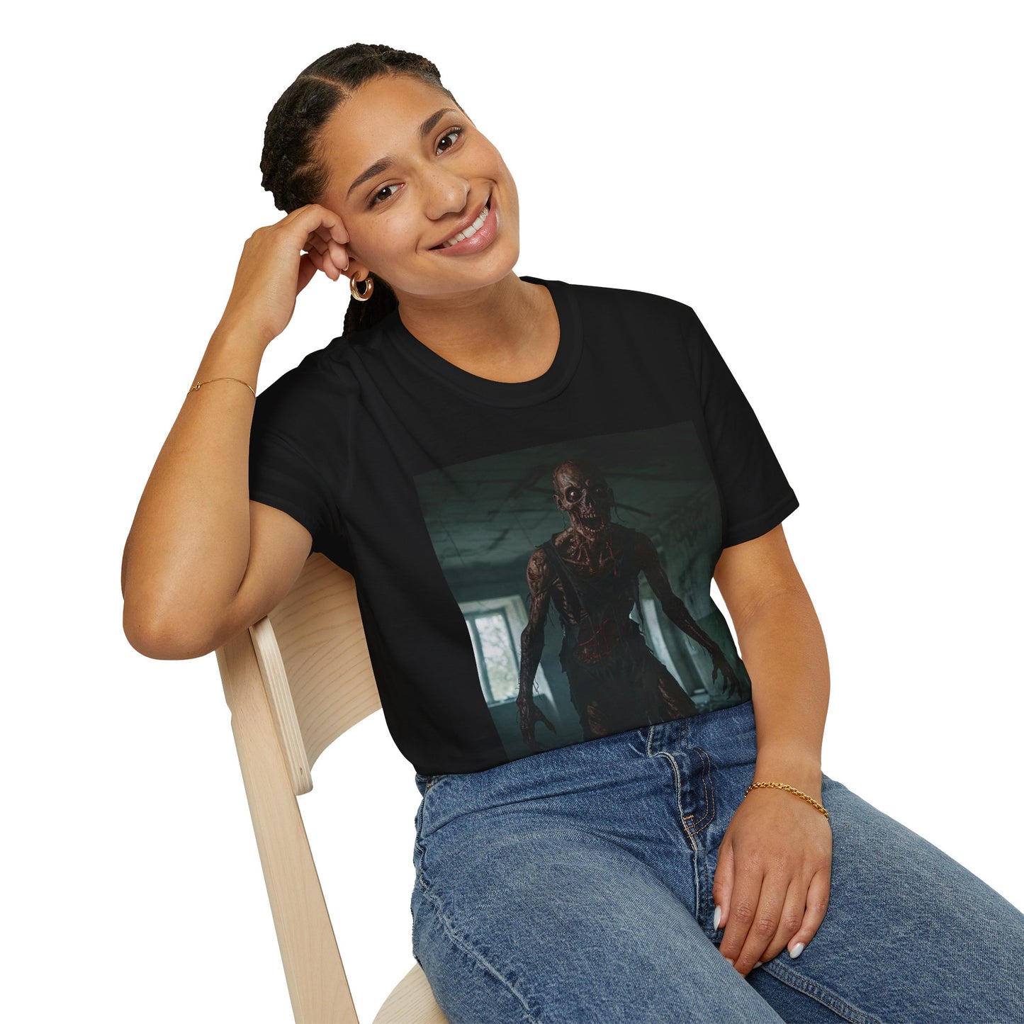 Creepy Horror Graphic Unisex T-Shirt – Perfect for Halloween and Haunted House Lovers