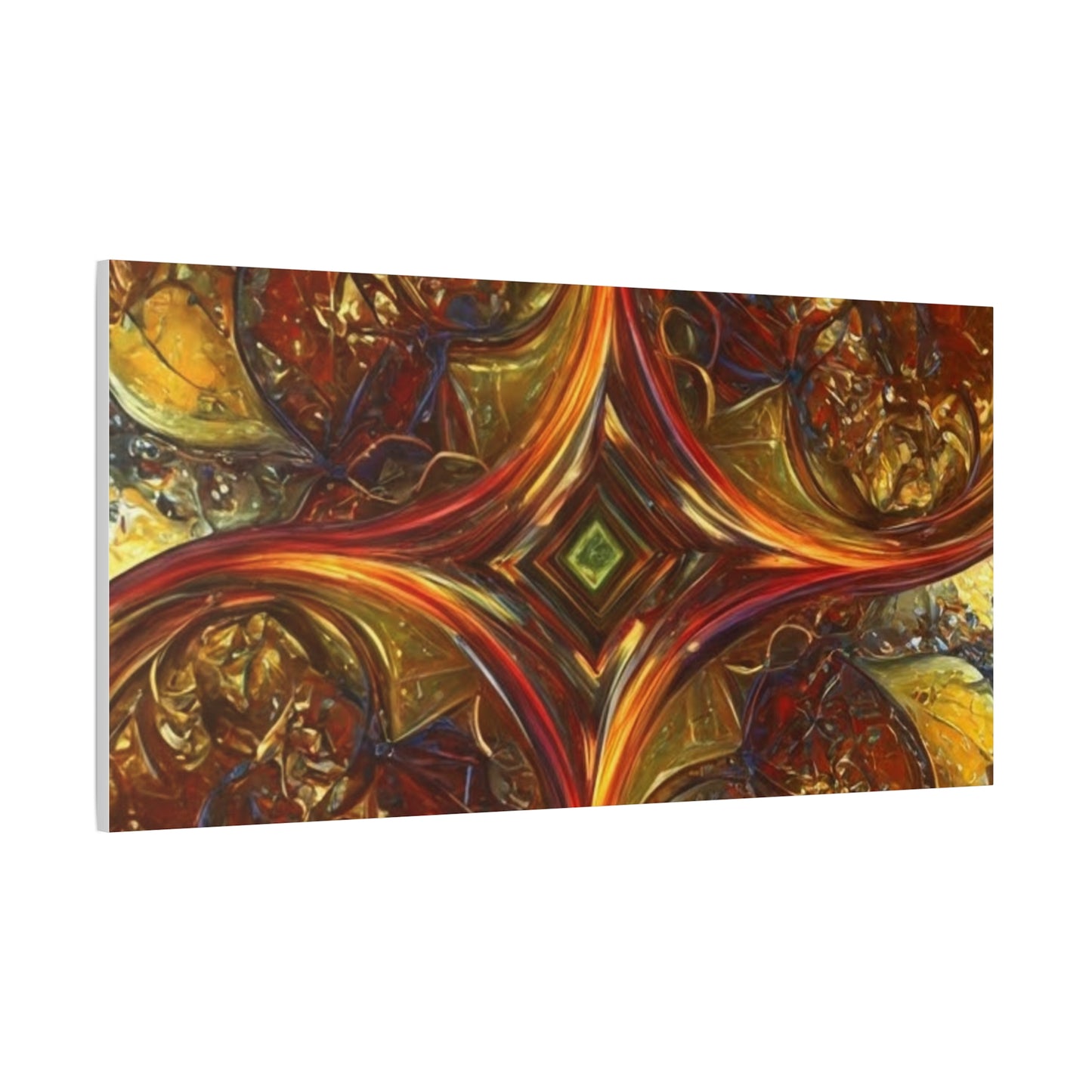 Abstract Art Matte Canvas Wall Decor - Vibrant Fractal Design, Colorful Home Accent