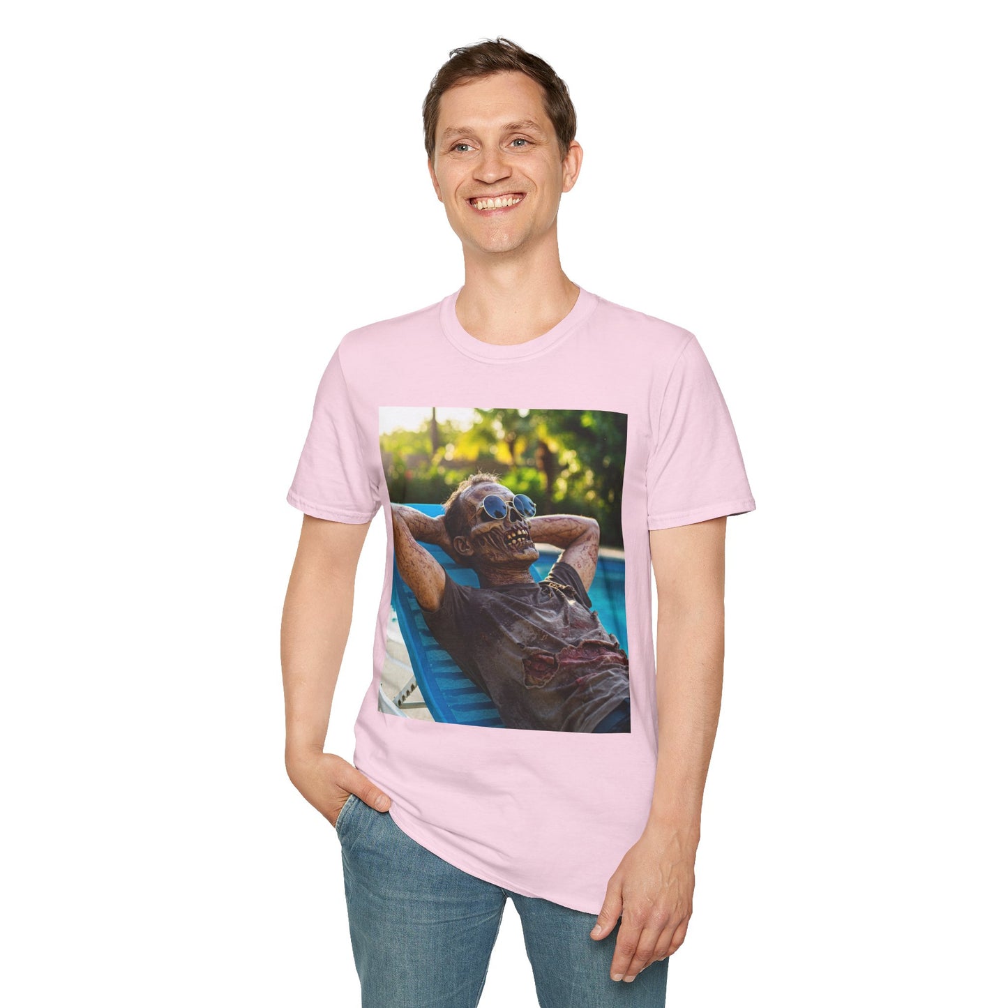 Chillin' Zombie Unisex Softstyle T-Shirt | Halloween Apparel