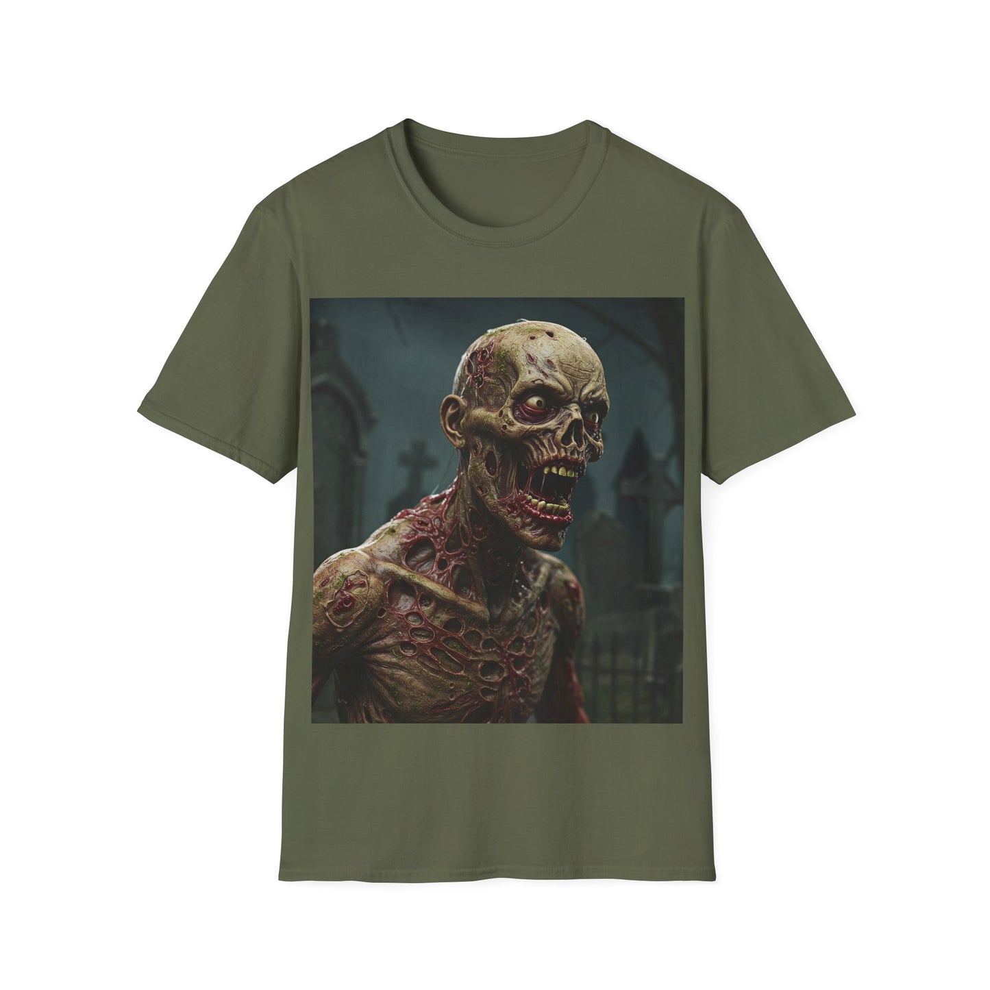 UK - Creepy Zombie Graphic Unisex Softstyle T-Shirt