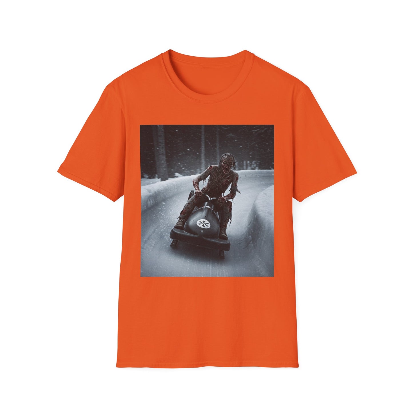 Chilling Winter Fun Apocalyptic Portrait Tee, bold, decaying zombie graphic