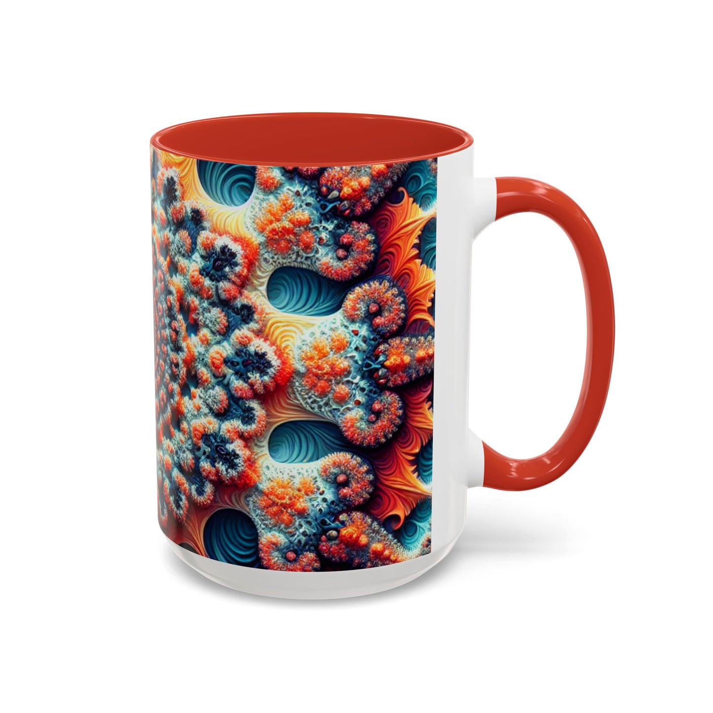 Vibrant Kaleidoscope Accent Coffee Mug - 11oz & 15oz