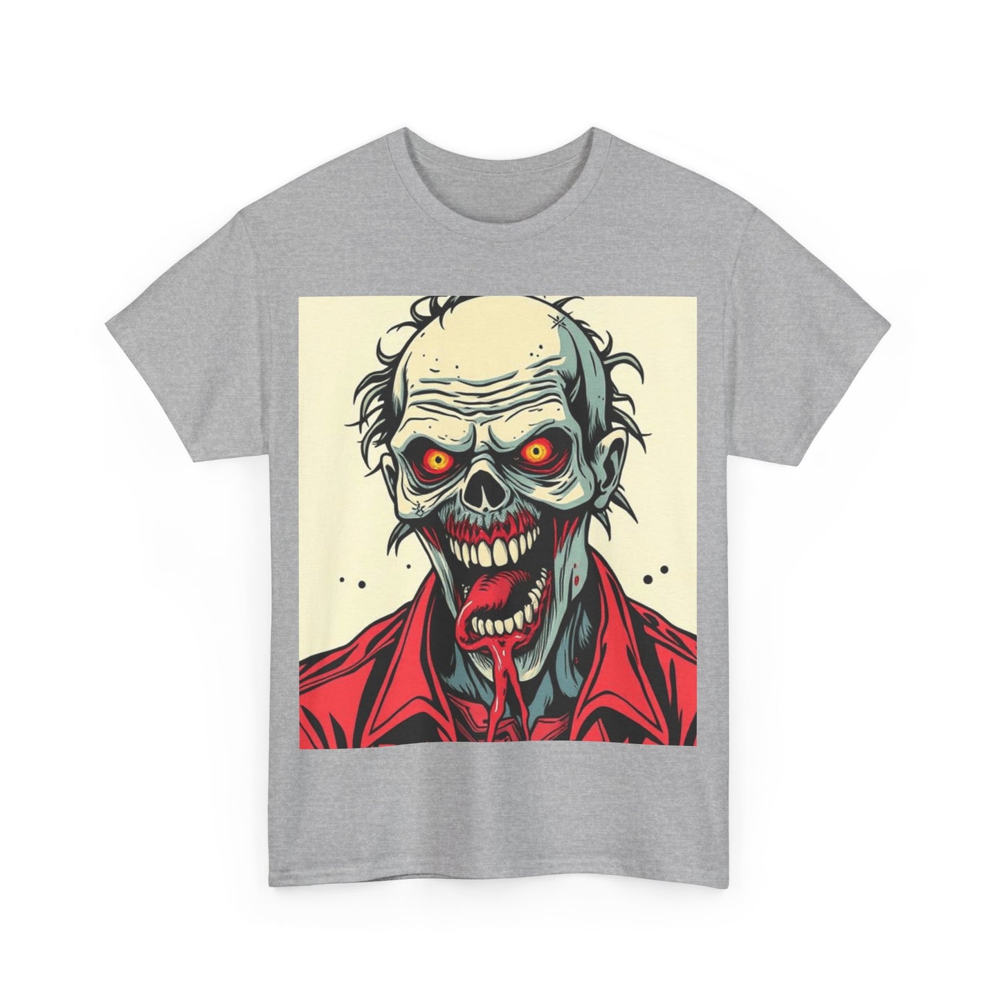 UK - Zombie Graphic Unisex Heavy Cotton Tee - Perfect for Halloween and Horror Fans