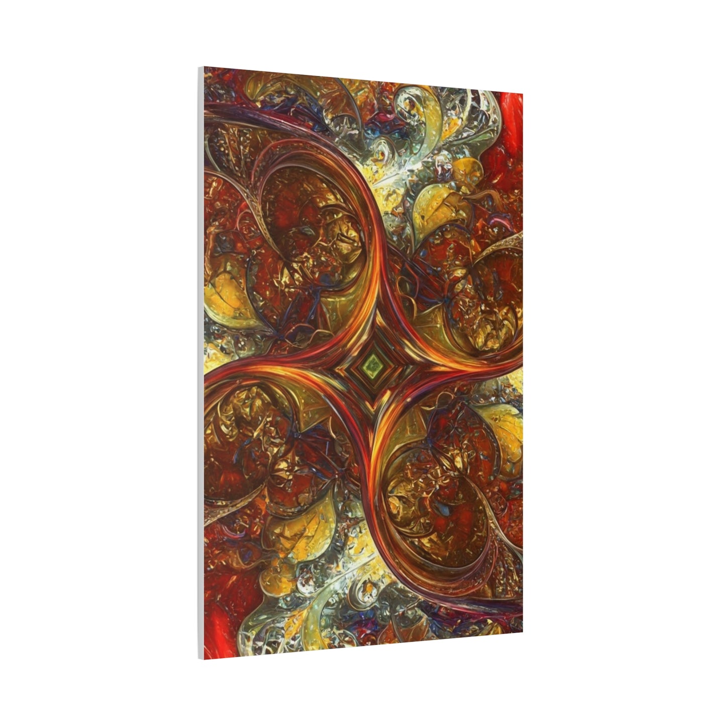 Abstract Art Matte Canvas Wall Decor - Vibrant Fractal Design, Colorful Home Accent