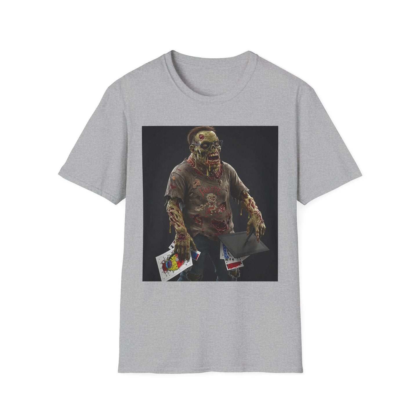 Zombie Graphic Unisex Softstyle T-Shirt - Perfect for Halloween and Casual Wear