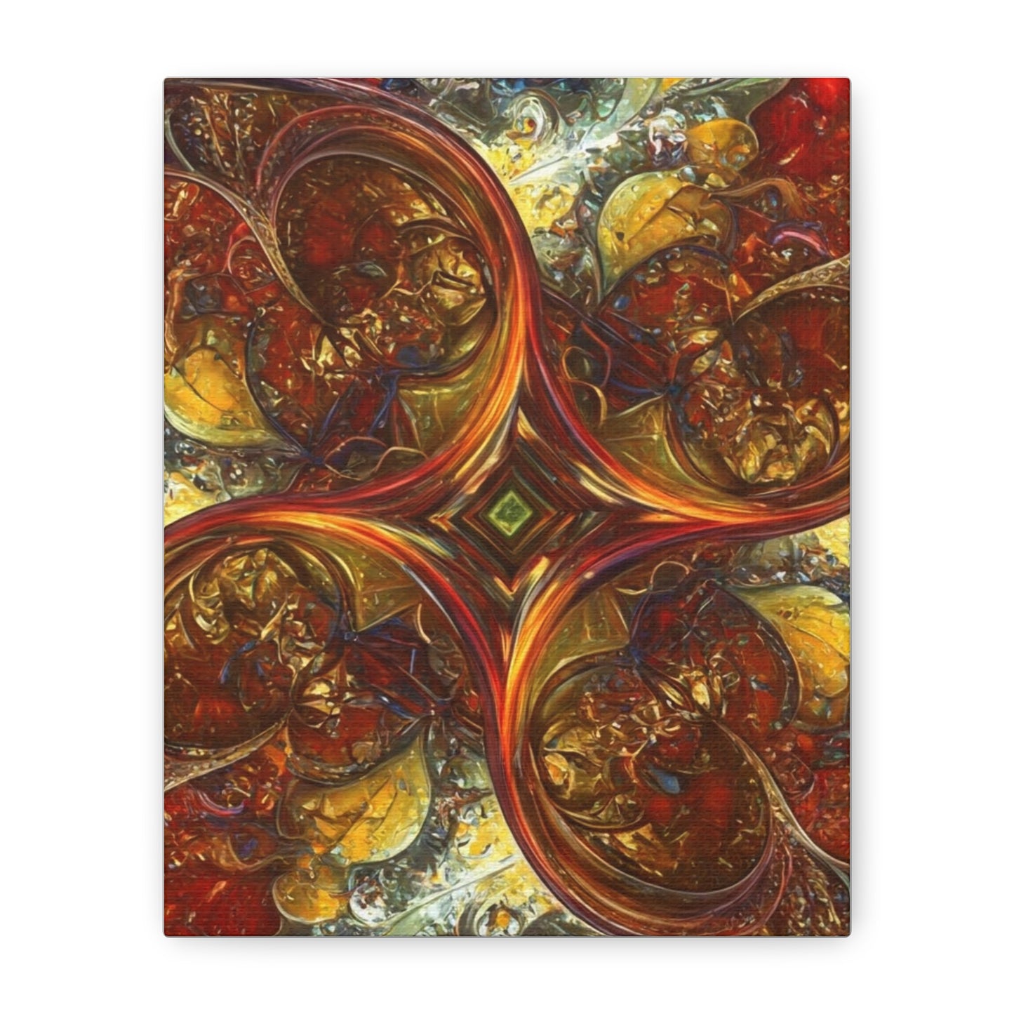 Abstract Art Matte Canvas Wall Decor - Vibrant Fractal Design, Colorful Home Accent