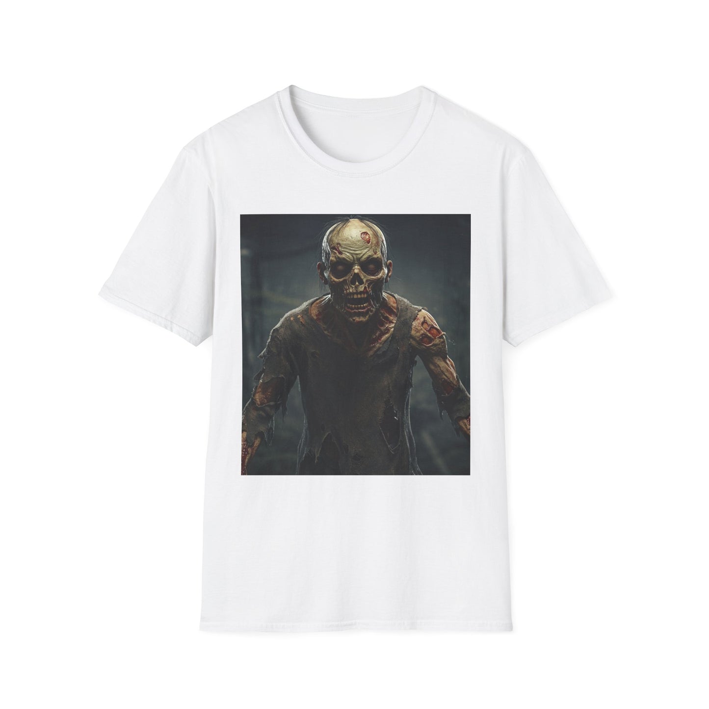 Apocalyptic Portrait Tee, bold, decaying zombie graphic