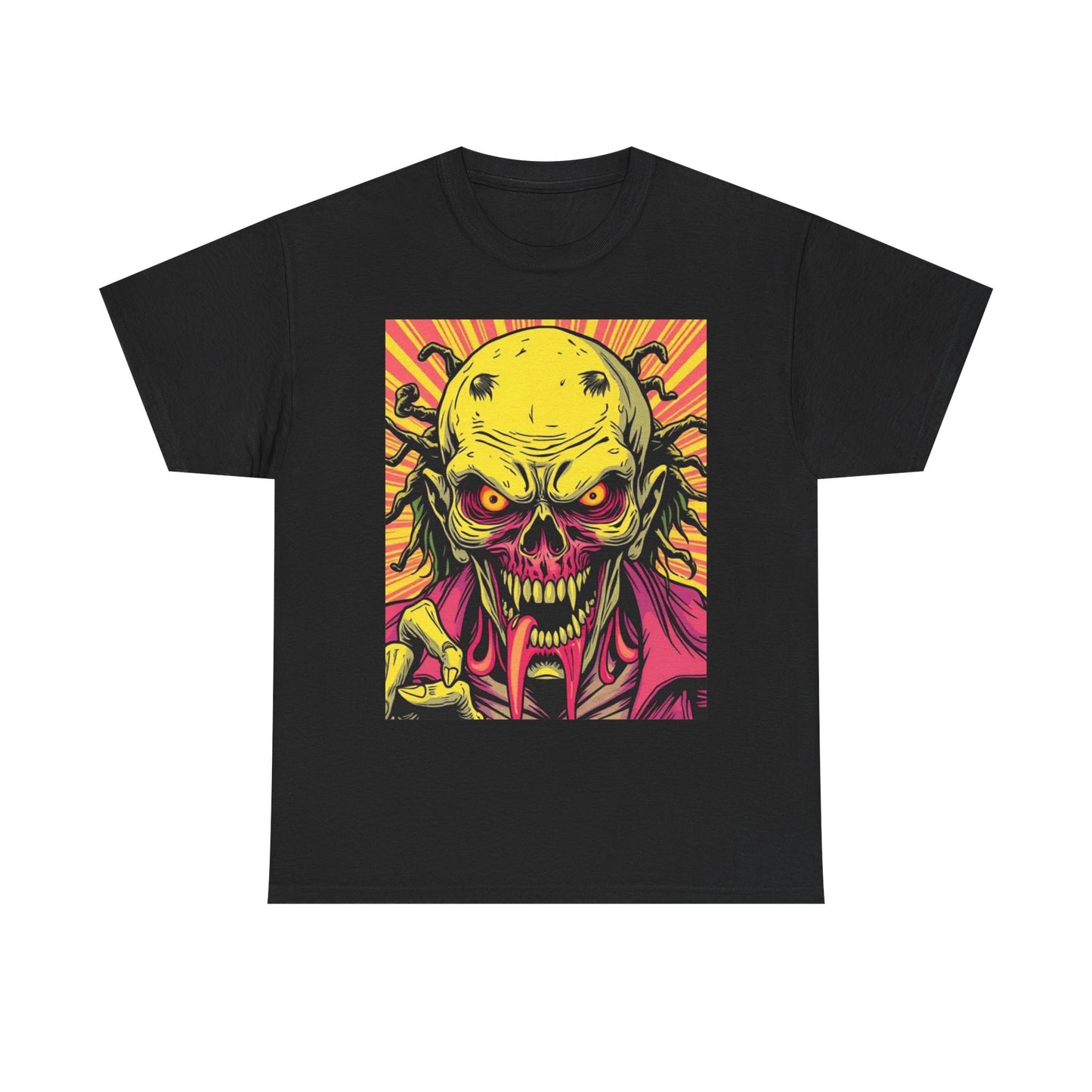 Unisex Heavy Cotton Tee - Spooky Skeleton Design for Halloween