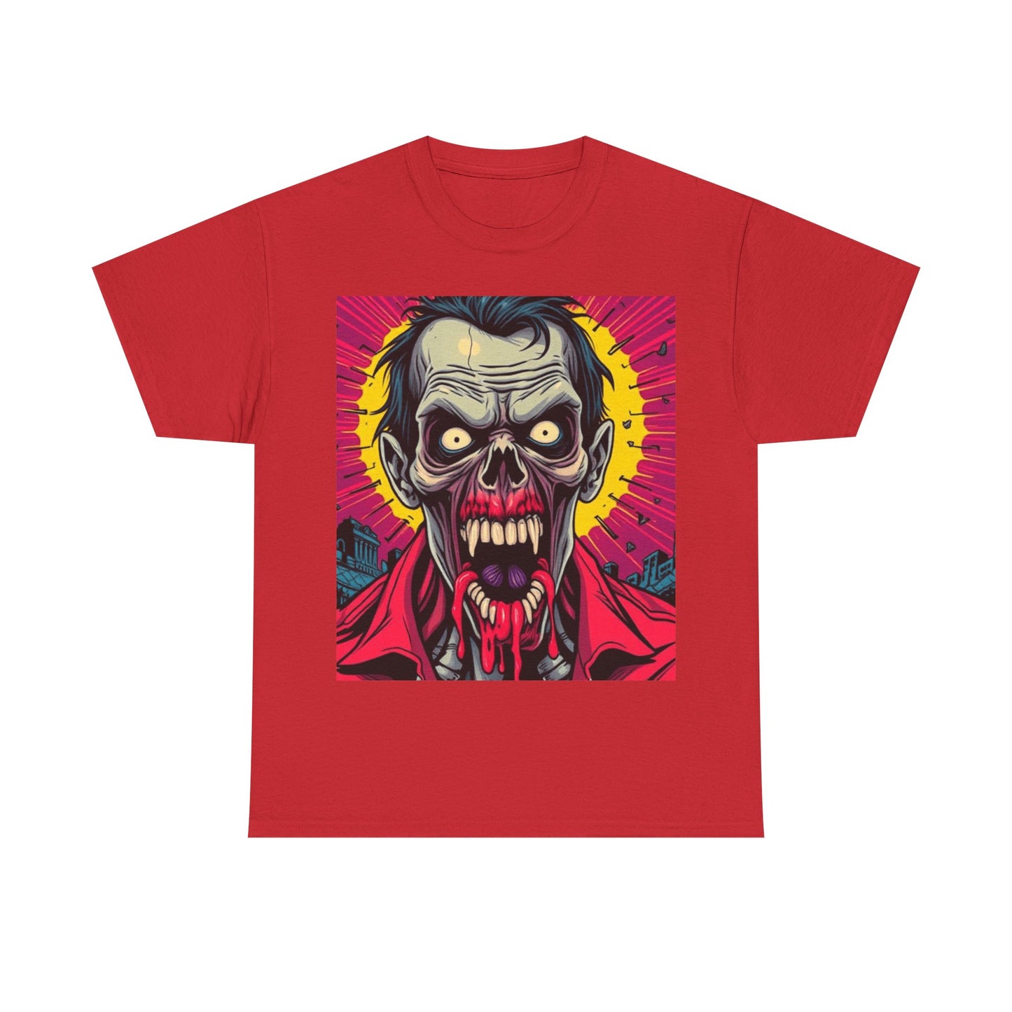 UK - Unisex Heavy Cotton Tee - Retro Zombie Design