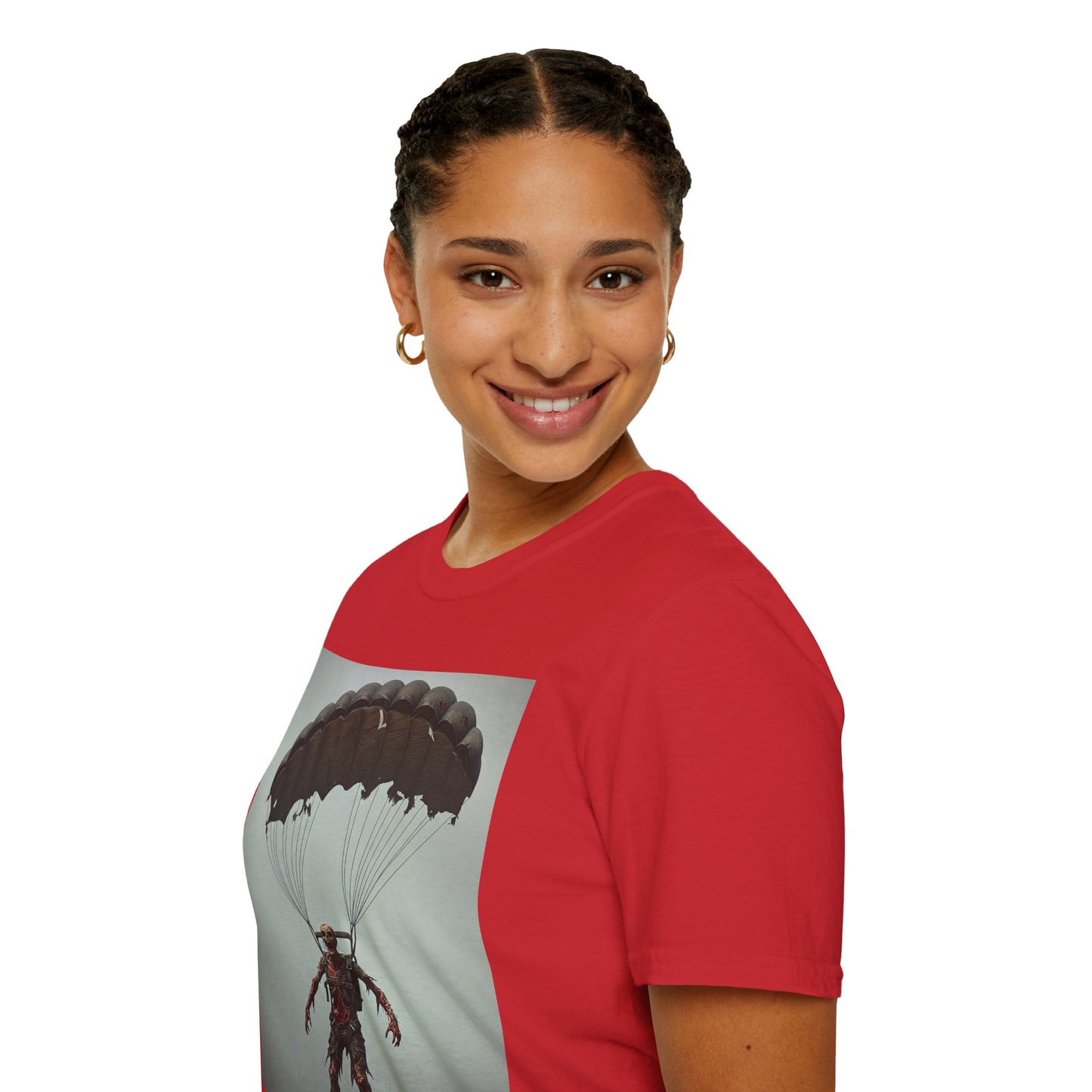Adventure Awaits Parachuting Hero Unisex Softstyle T-Shirt