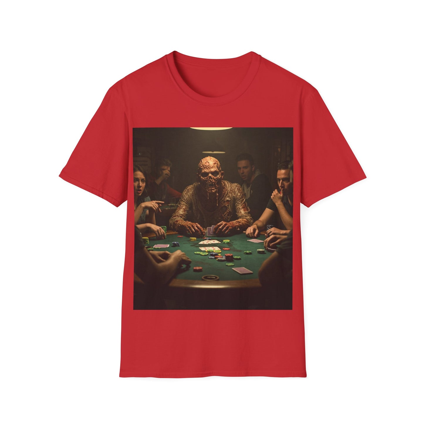 UK - Poker Night Apocalyptic Portrait Tee, bold, decaying zombie graphic