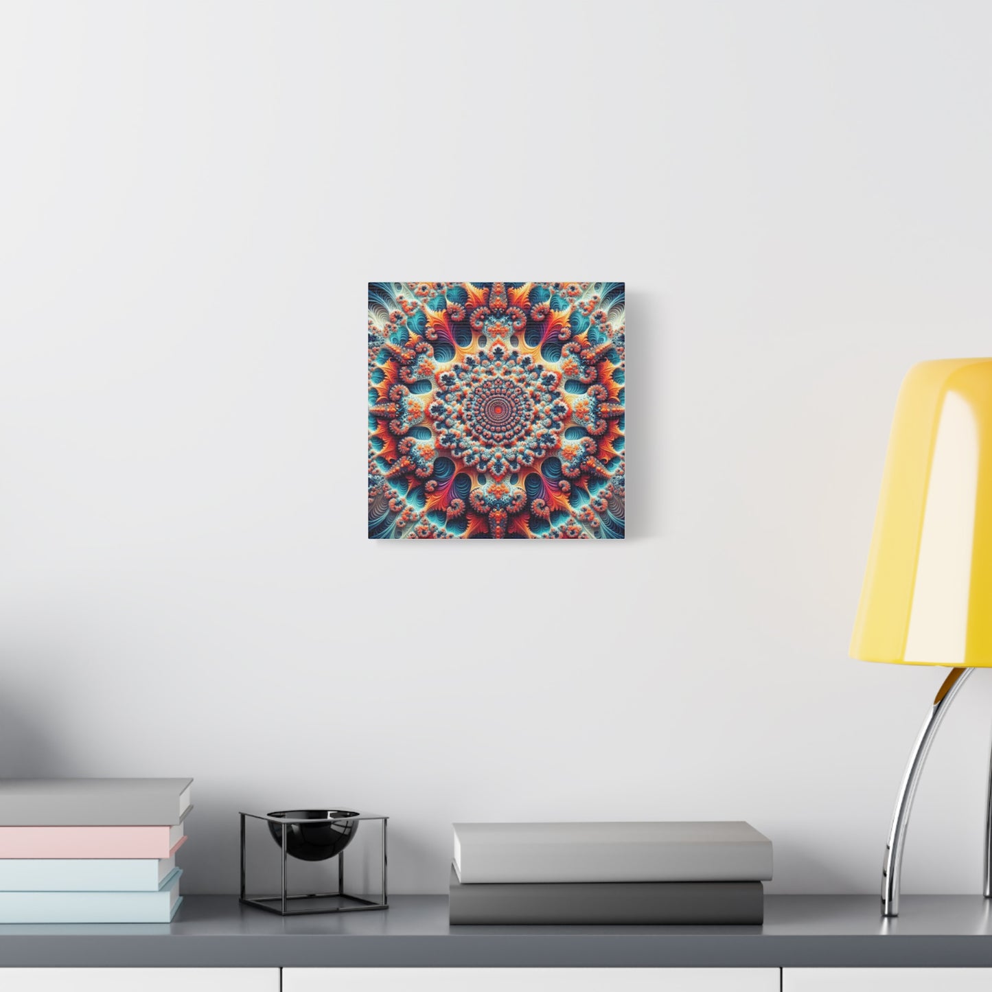 Vibrant Fractal Art Canvas – Stunning Stretched Wall Decor for Home or Office