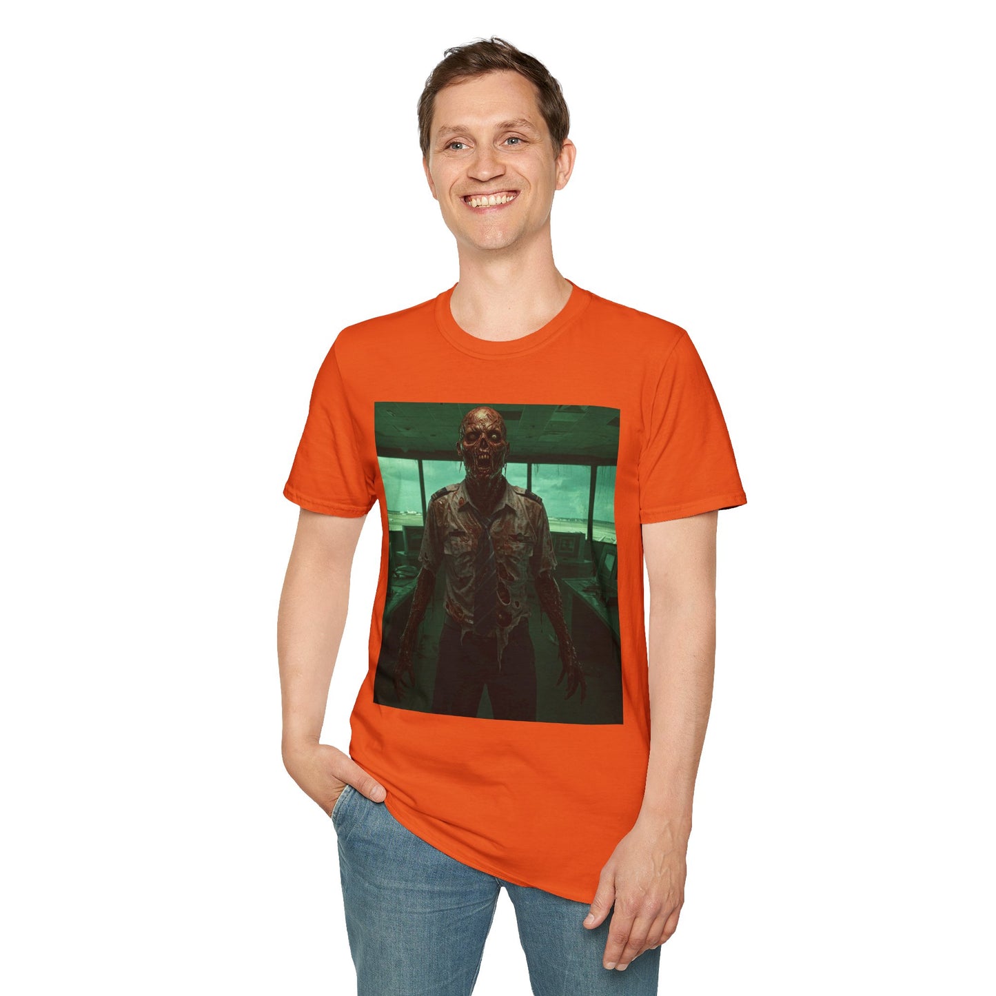 Unisex Softstyle Zombie Graphic Tee - Perfect for Halloween and Horror Fans