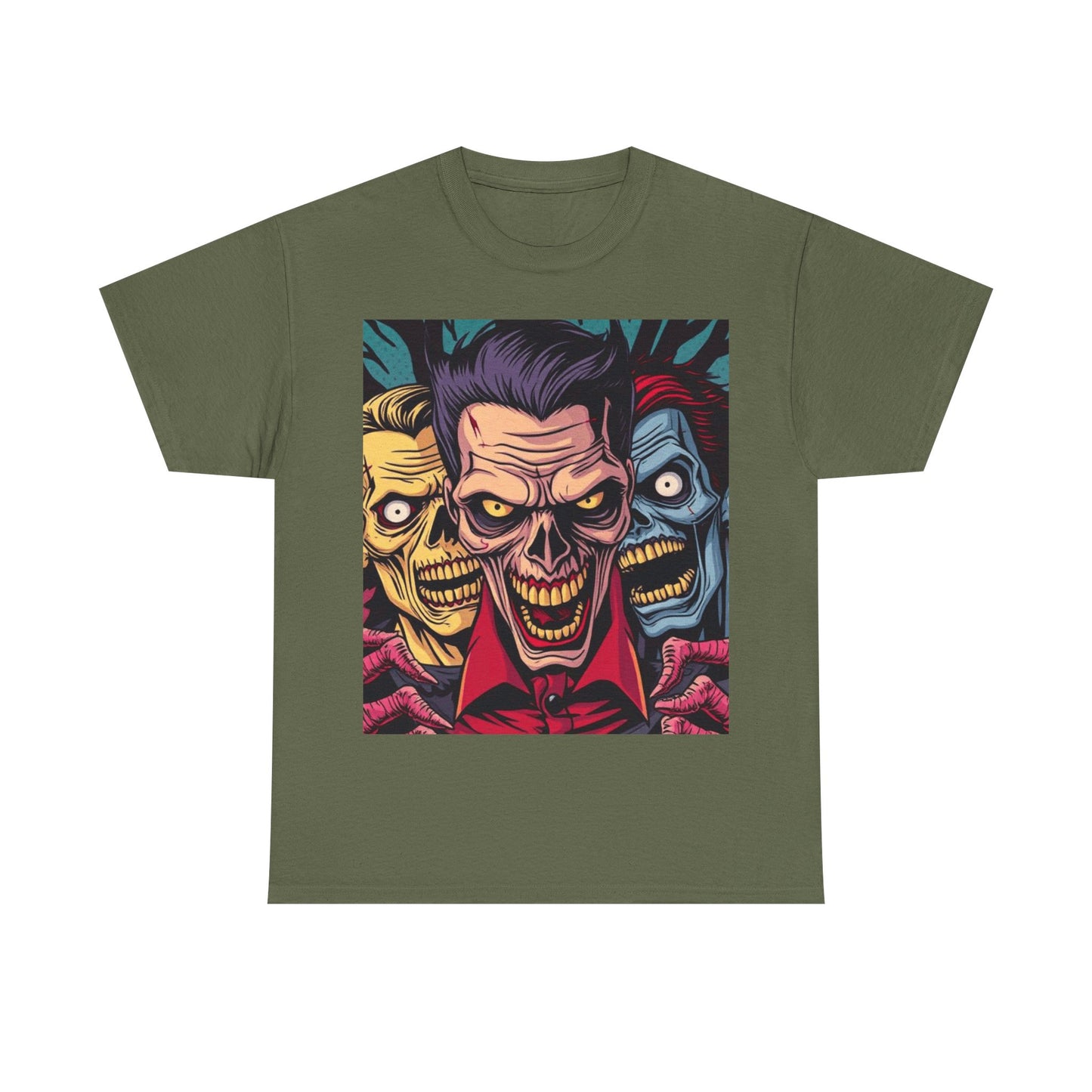 UK - Unisex Heavy Cotton Tee - Retro Horror Skull Art